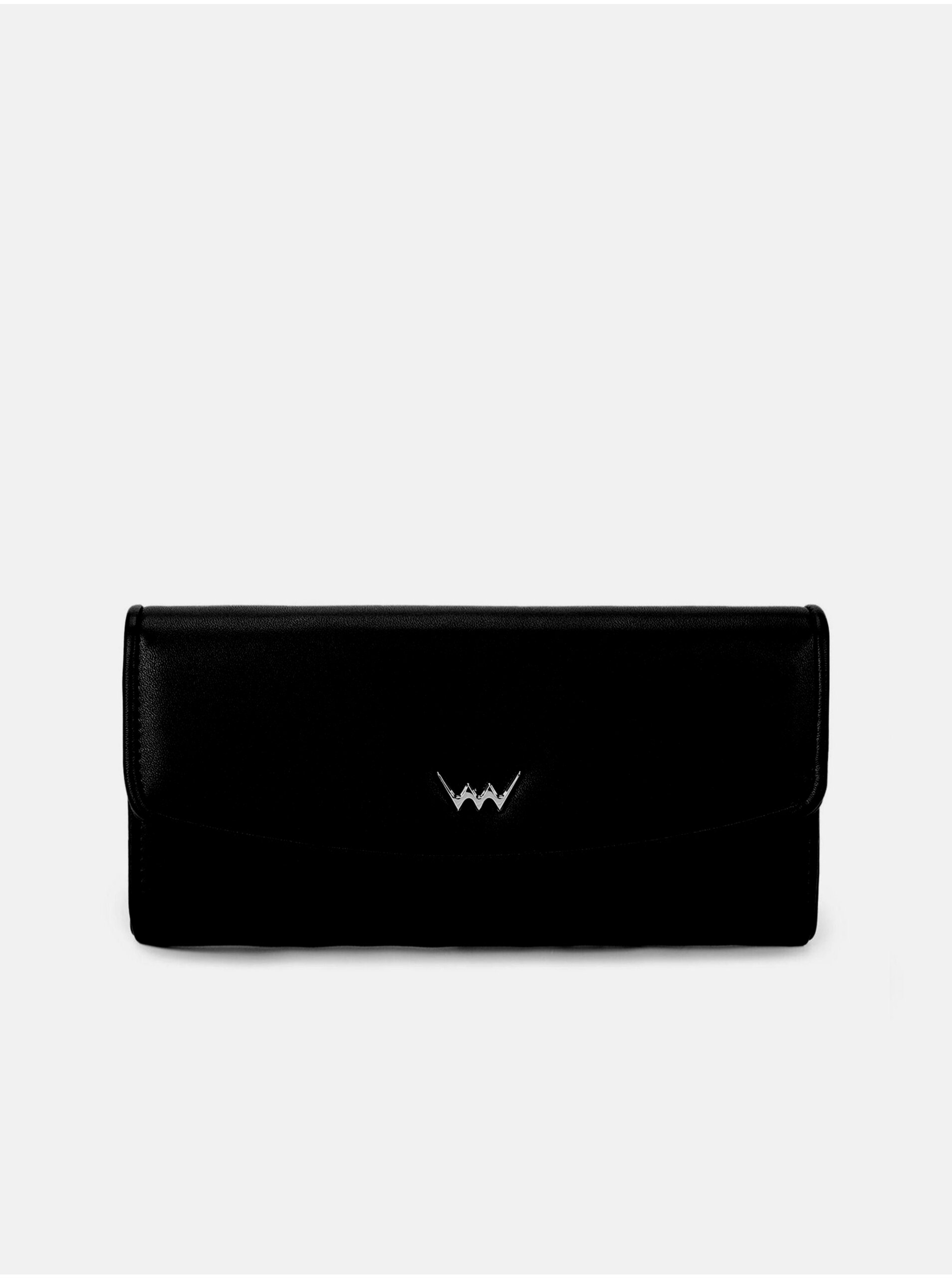 Lacno Čierna dámska peňaženka s chlopňou VUCH Alfio Black