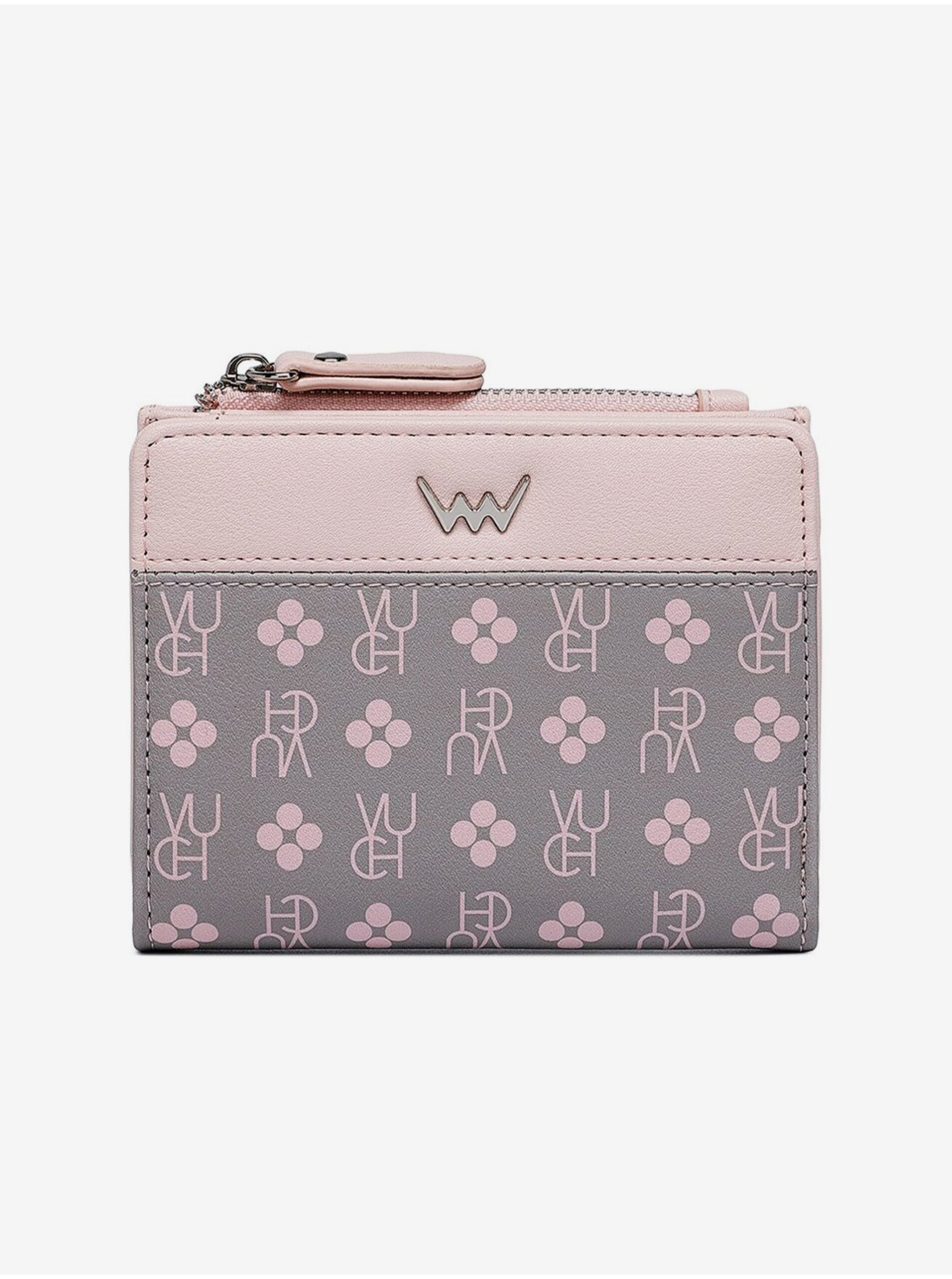 E-shop Šedo-ružová dámska vzorovaná peňaženka VUCH Marva Mini Grey