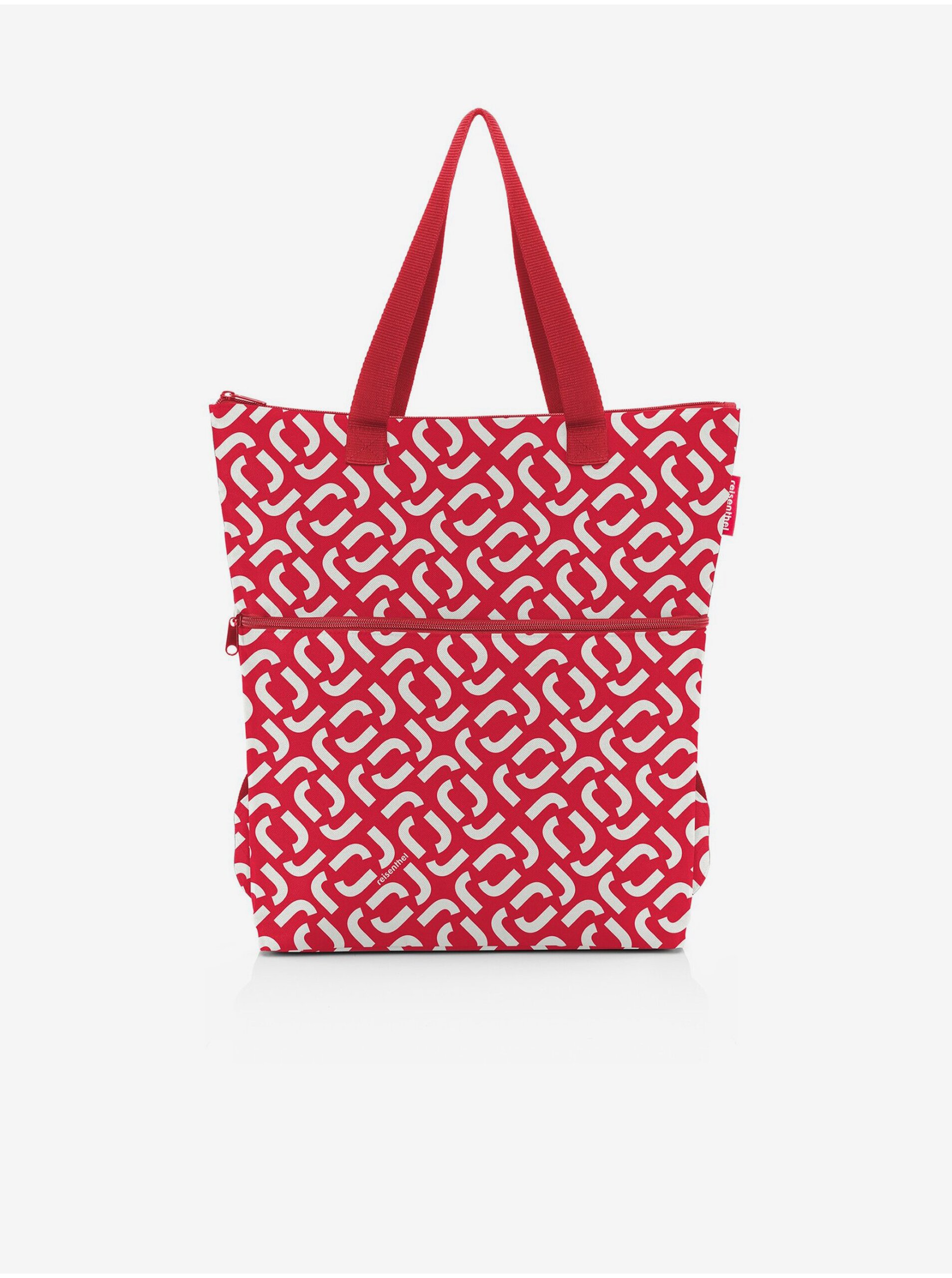 E-shop Bielo-červený vzorovaný chladiaci batoh Reisenthel Cooler-Backpack Signature