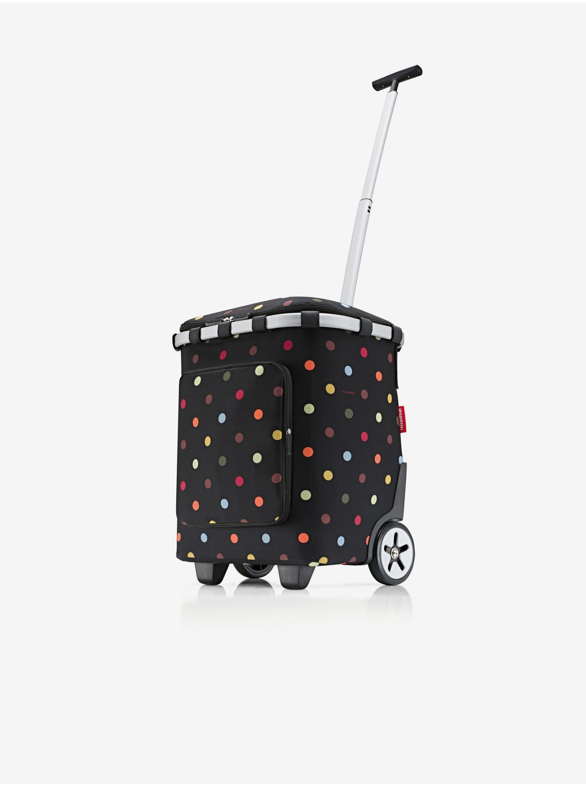 Lacno Čierny bodkovaný nákupný vozík na kolieskach Reisenthel Carrycruiser Plus Dots