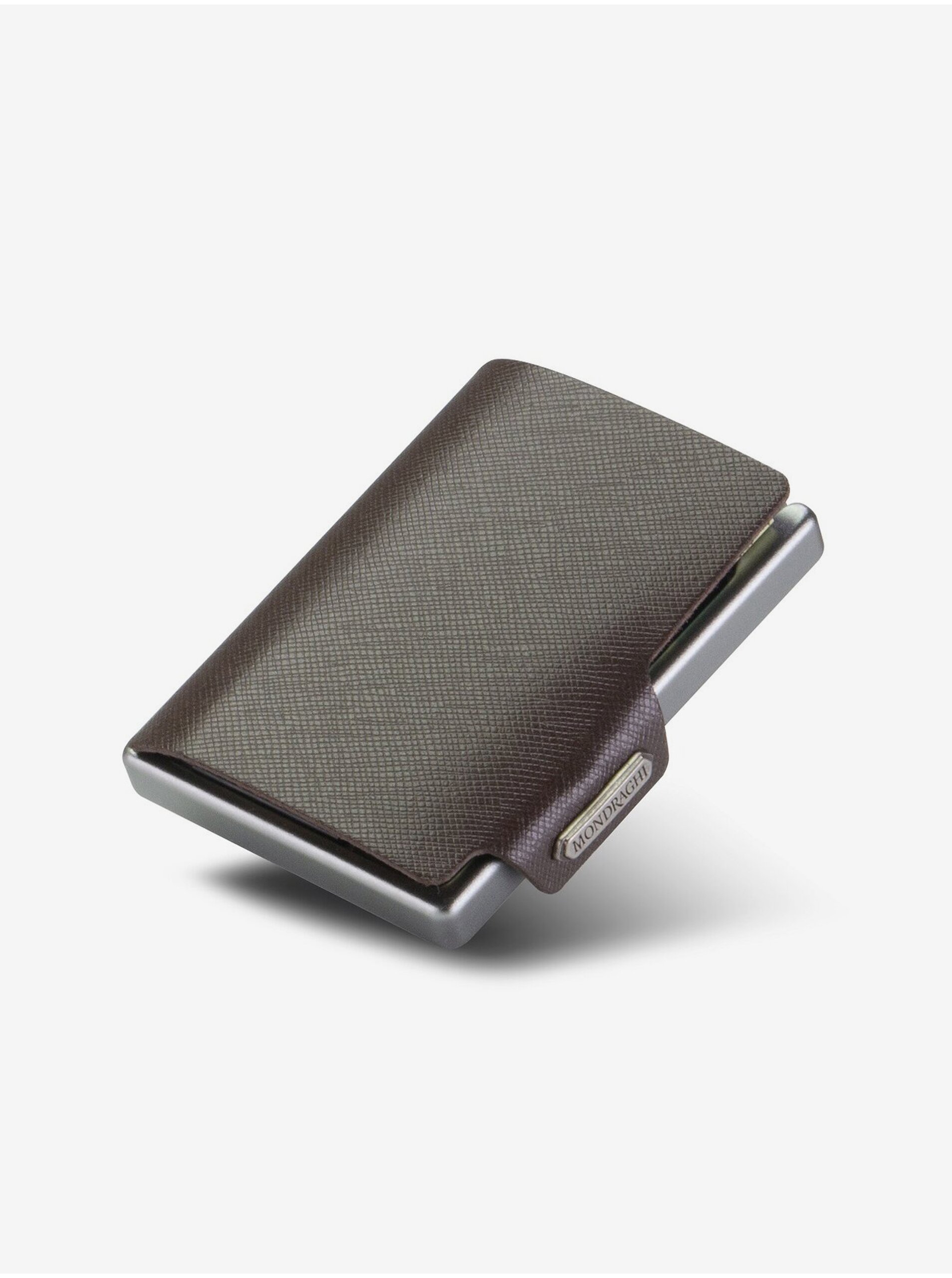 E-shop Tmavo hnedá kožená peňaženka Mondraghi Saffiano Teak
