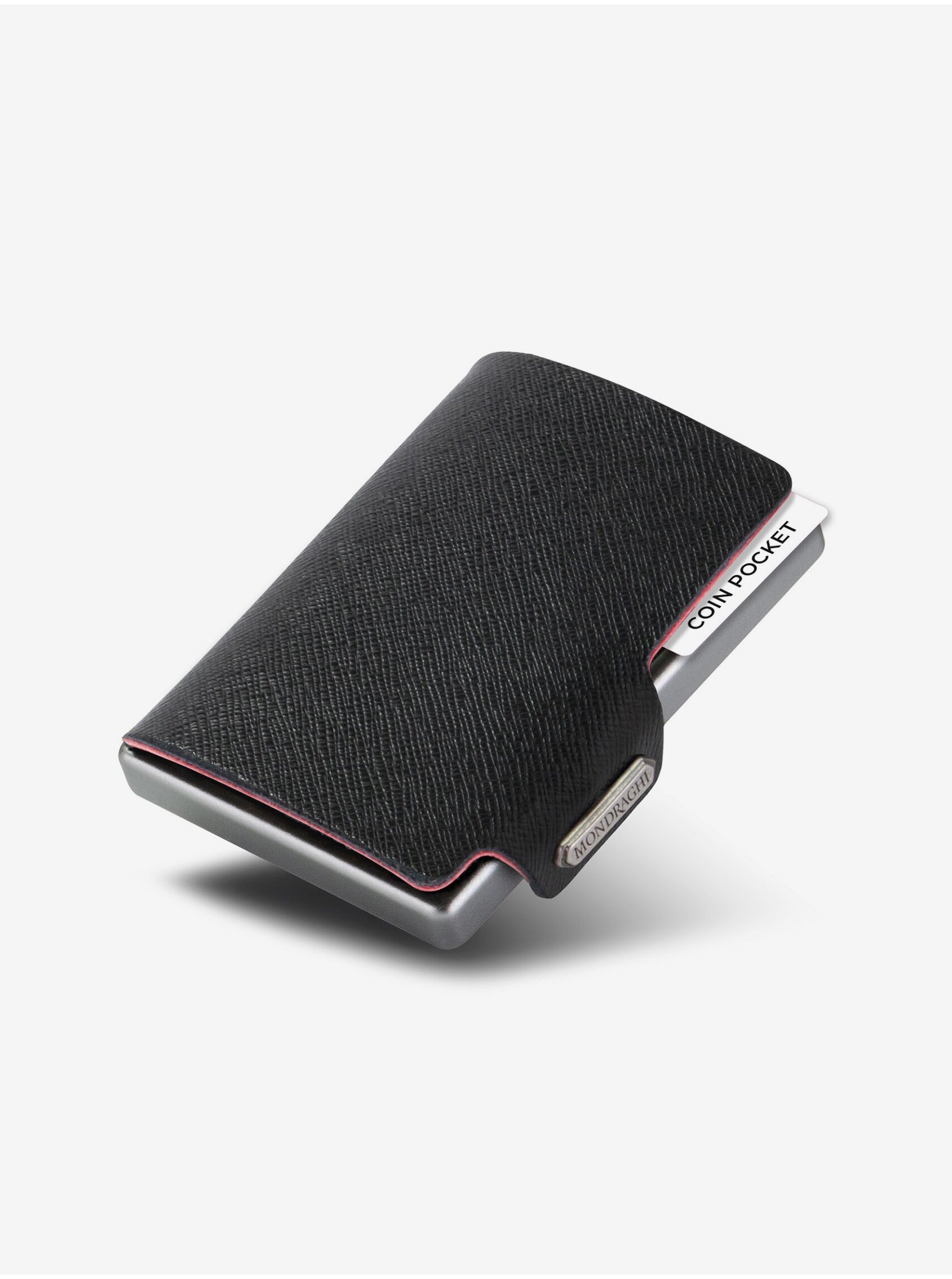 Lacno Čierna kožená peňaženka Mondraghi Saffiano Plus