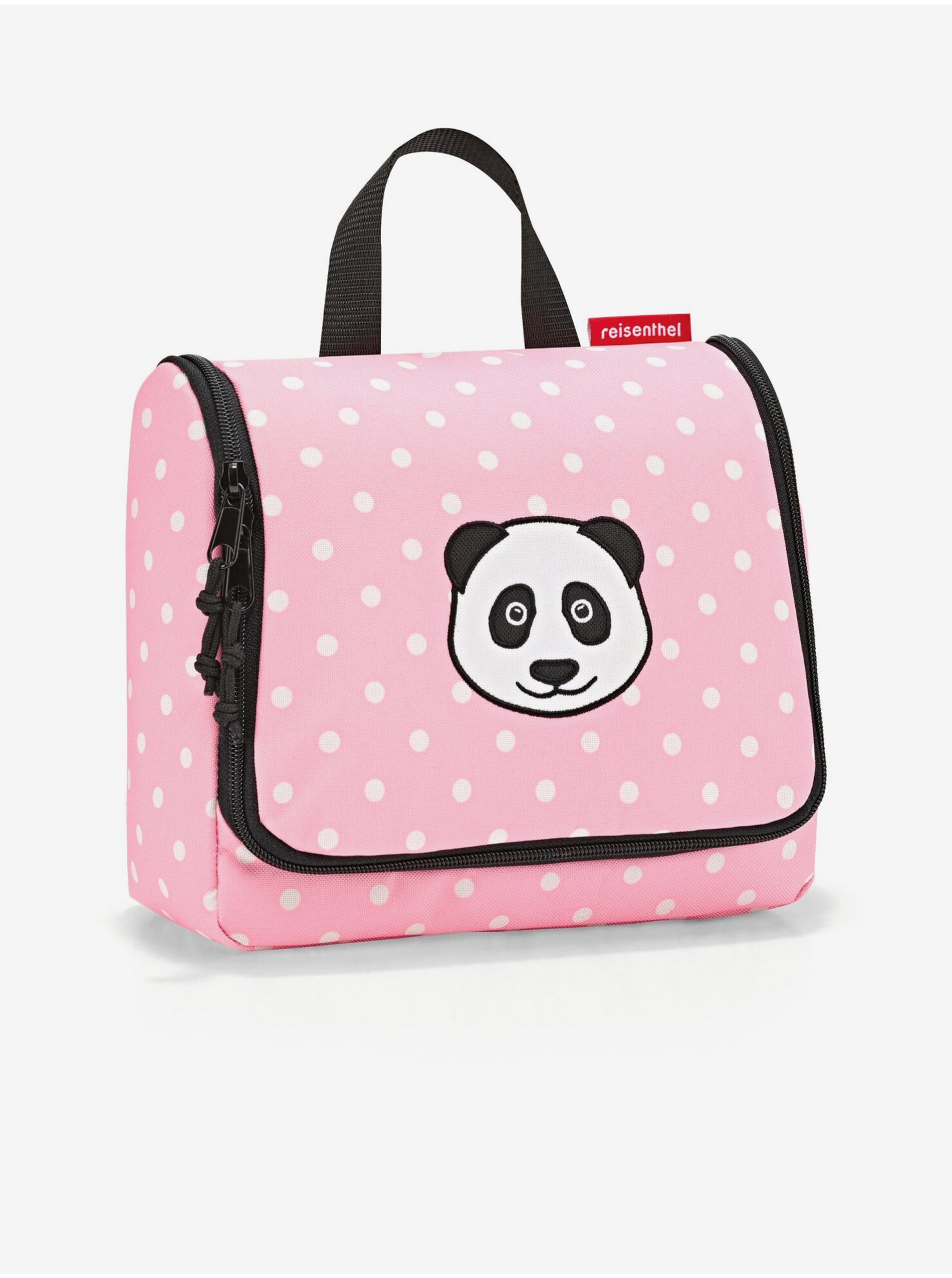 Levně Růžová holčičí kosmetická taška s motivem pandy Reisenthel Toiletbag Kids Panda Dots Pink