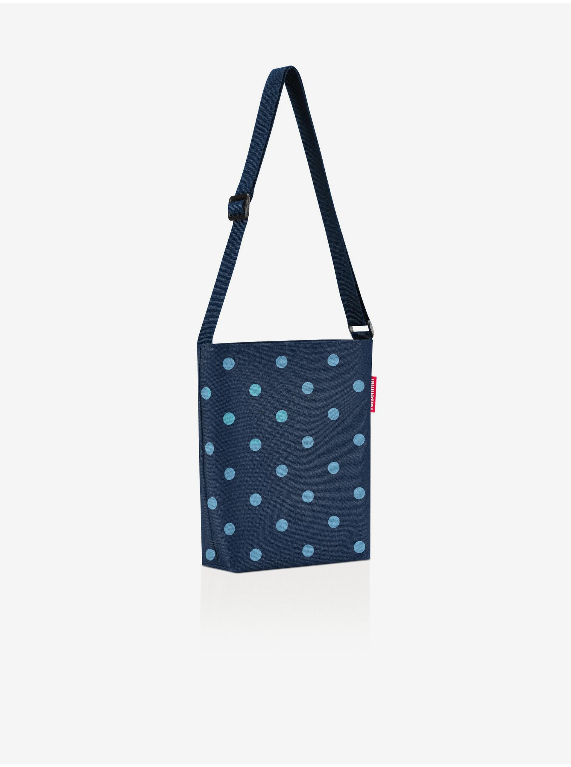 Levně Tmavě modrá dámská puntíkovaná kabelka přes rameno Reisenthel Shoulderbag S Mixed Dots Blue