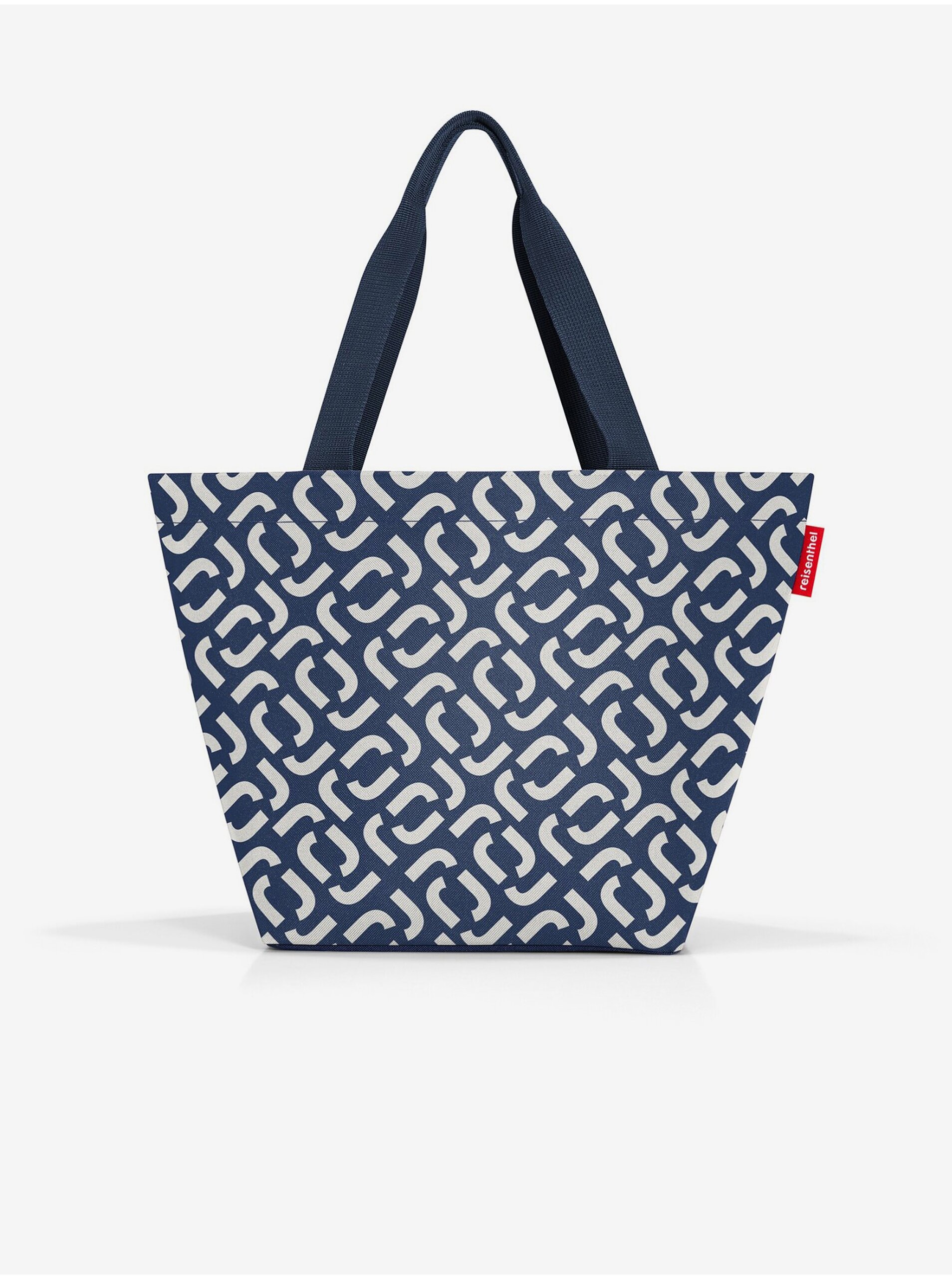 Levně Tmavě modrá dámská vzorovaná kabelka Reisenthel Shopper M