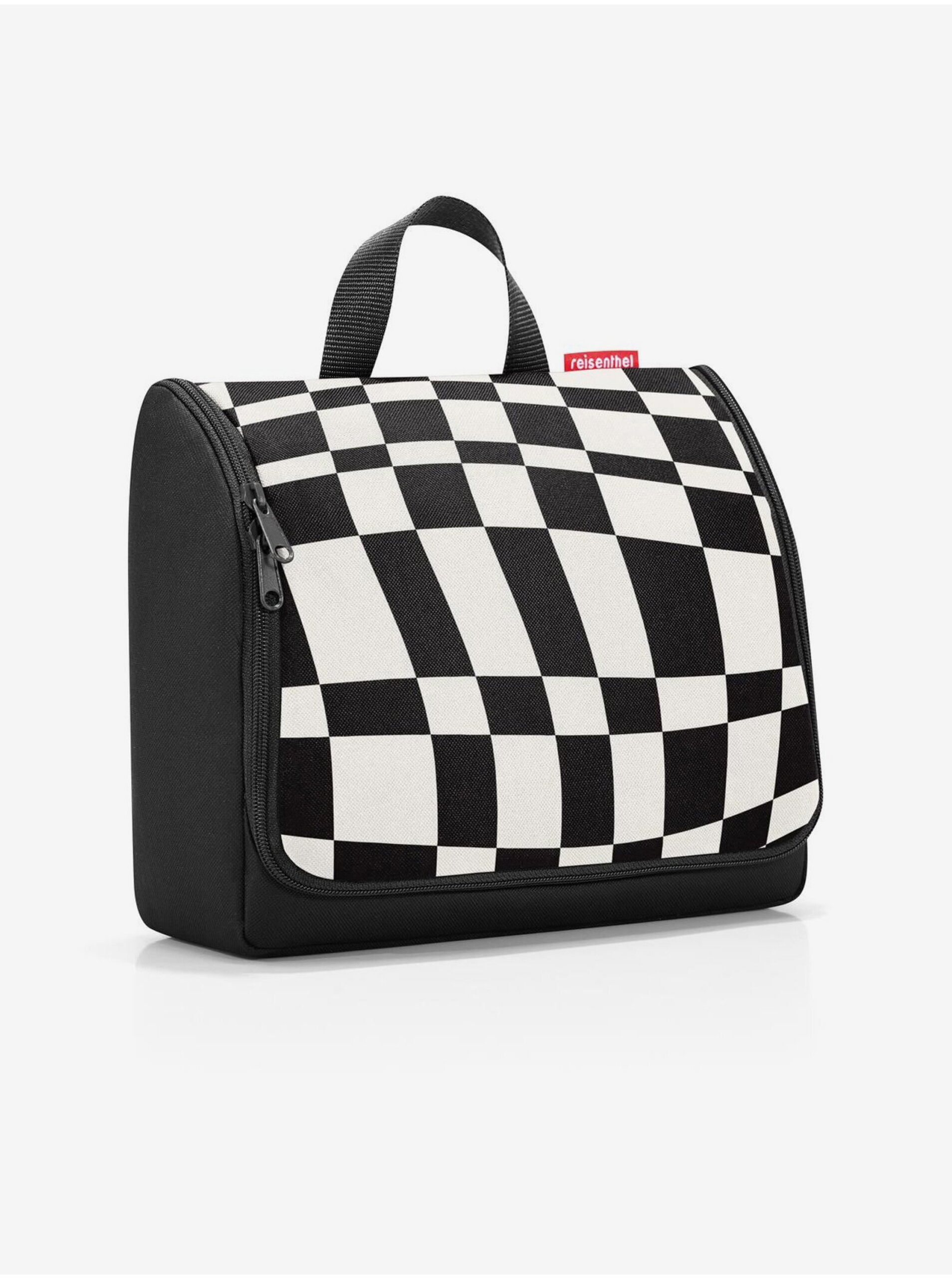 E-shop Bielo-čierna vzorovaná kozmetická taška Reisenthel Toiletbag XL Op-Art
