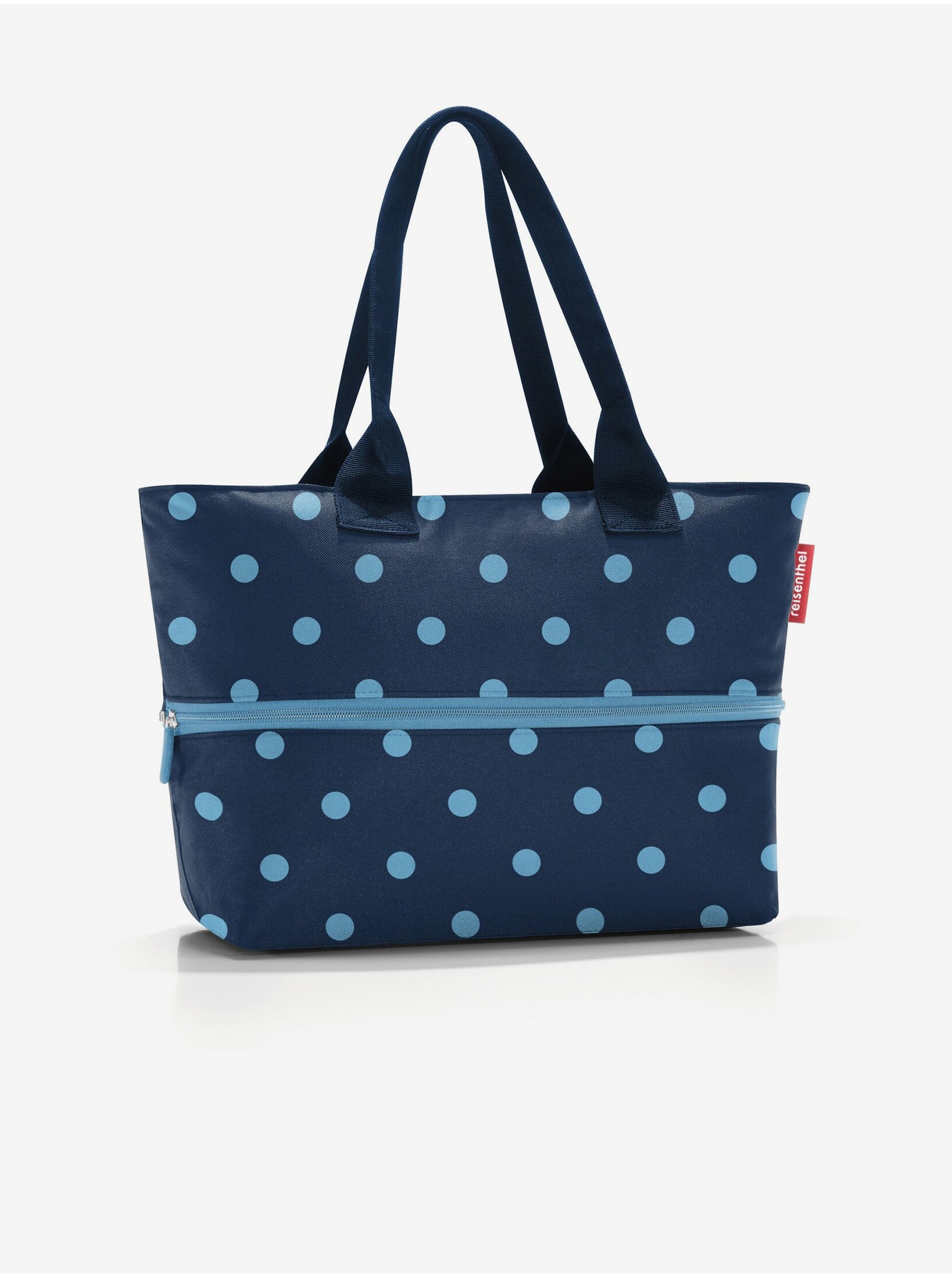Levně Tmavě modrá puntíkovaná shopper taška Reisenthel Shopper E1
