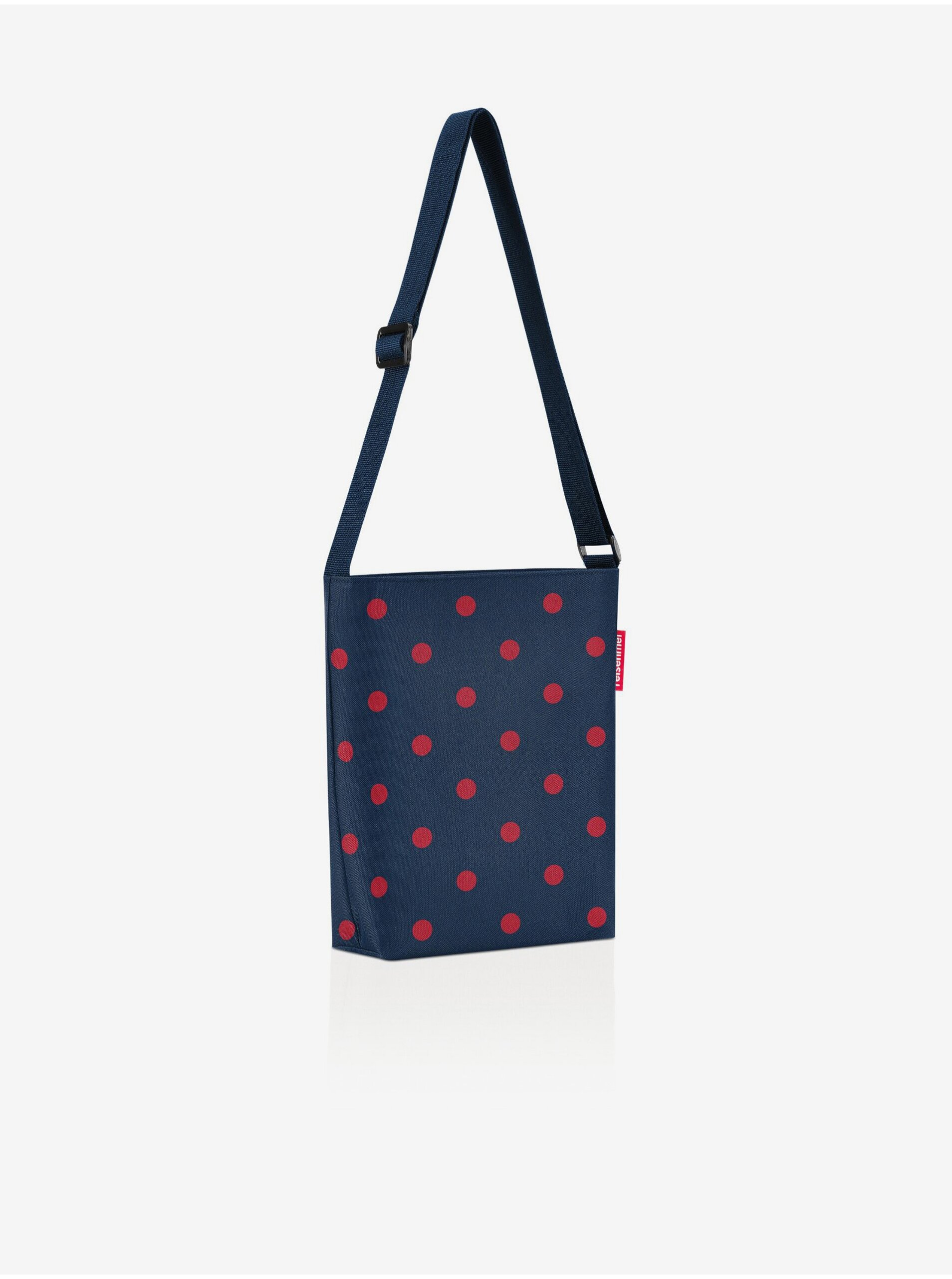 Levně Tmavě modrá dámská puntíkovaná kabelka přes rameno Reisenthel Shoulderbag S Mixed Dots Red