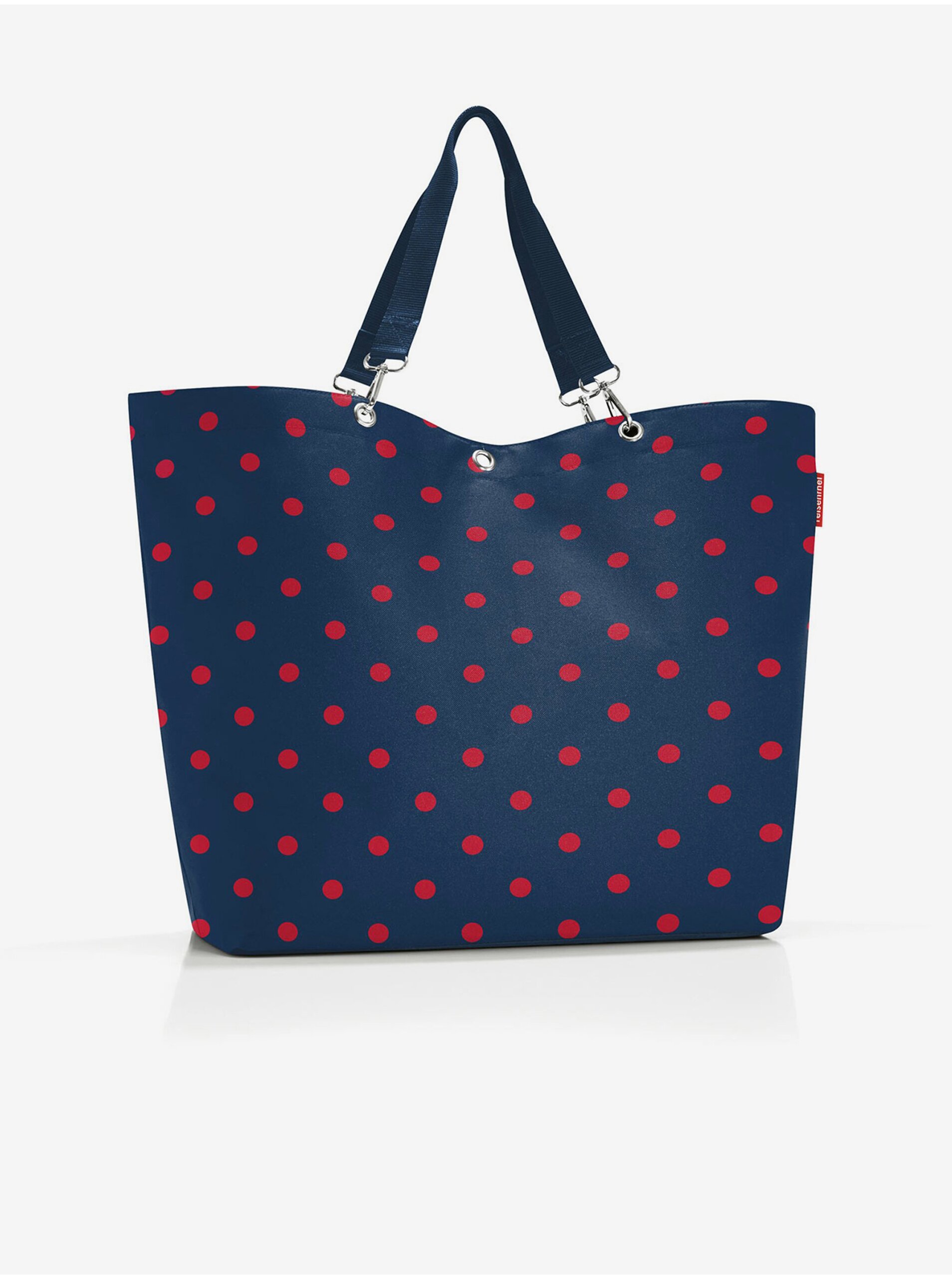 Levně Tmavě modrá dámská puntíkovaná velká shopper taška Reisenthel Shopper XL