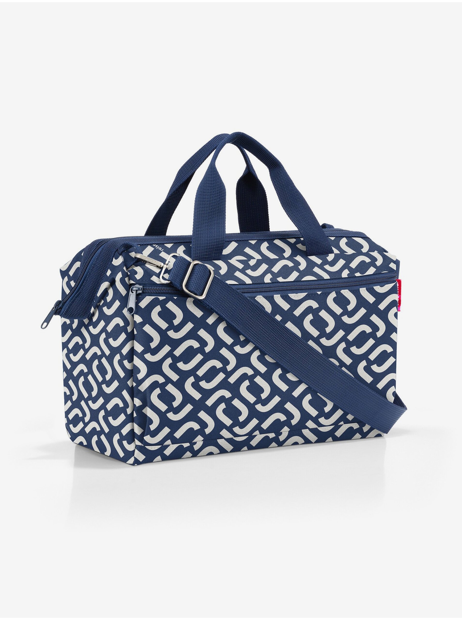Levně Tmavě modrá vzorovaná cestovní taška Reisenthel Allrounder S Pocket Signature Navy