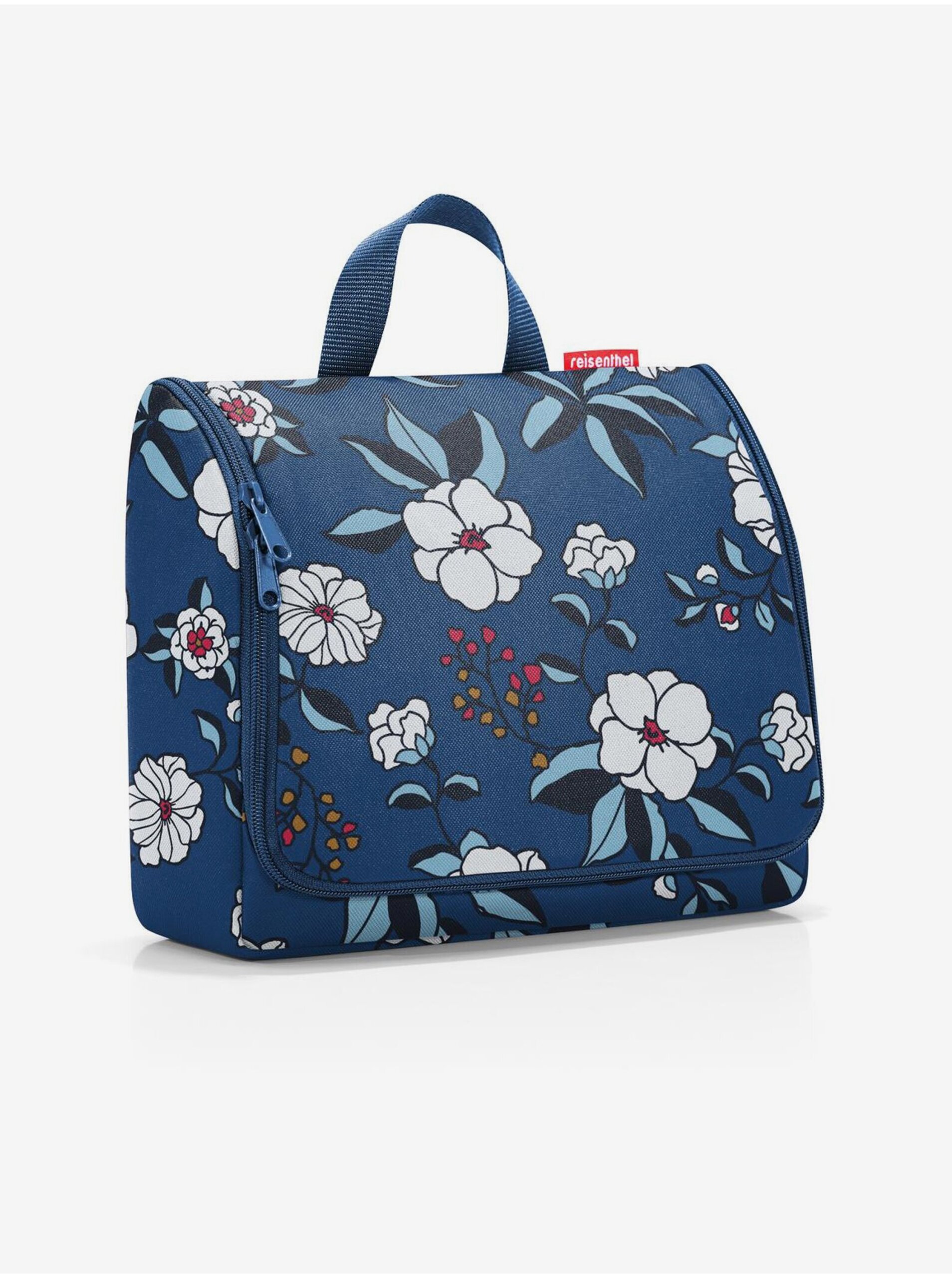 E-shop Modrá dámská květovaná kosmetická taška Reisenthel Toiletbag XL Garden Blue