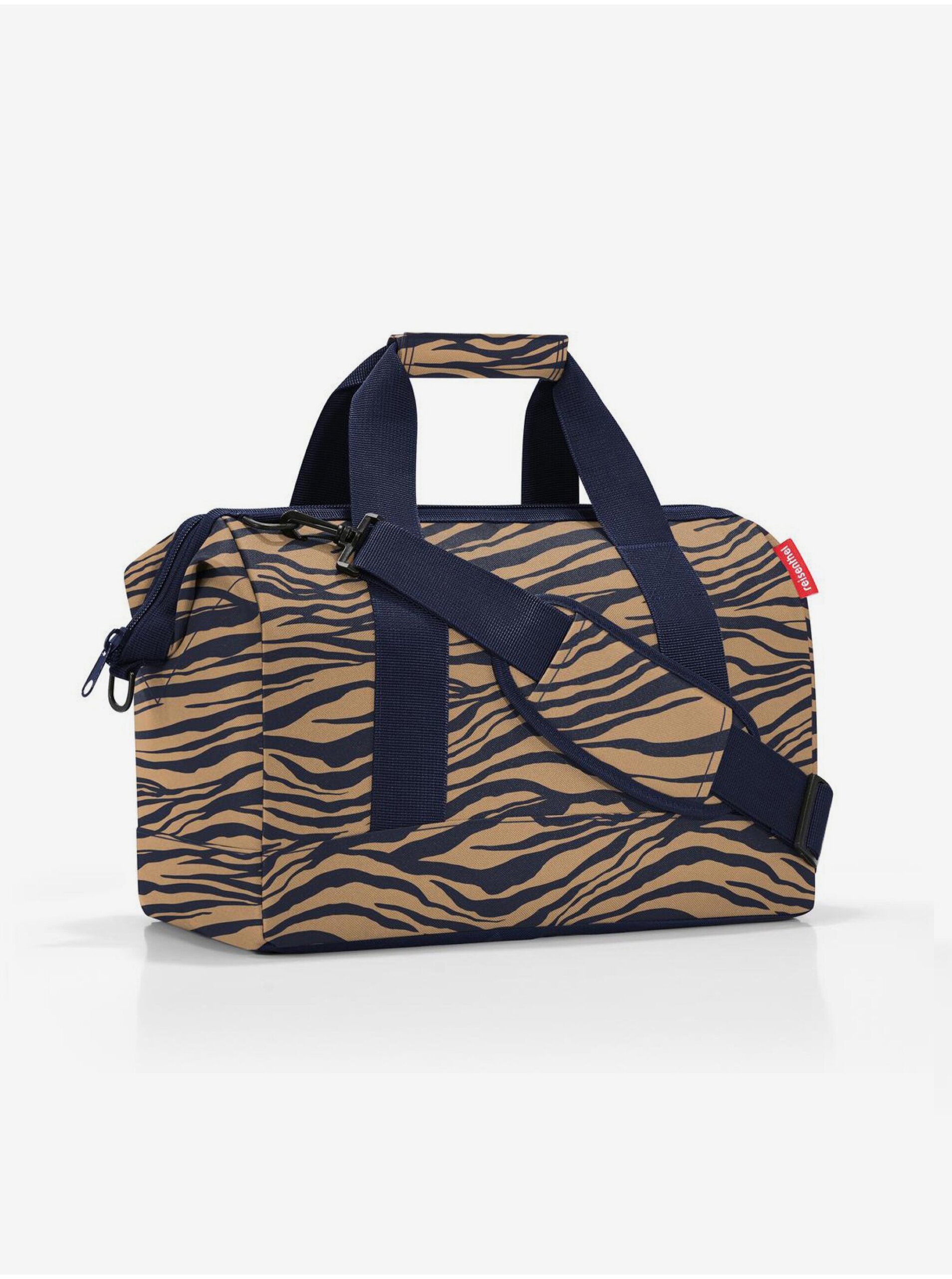 Lacno Modro-hnedá dámska cestovná taška so zvieracím vzorom Reisenthel Allrounder M Sumatra