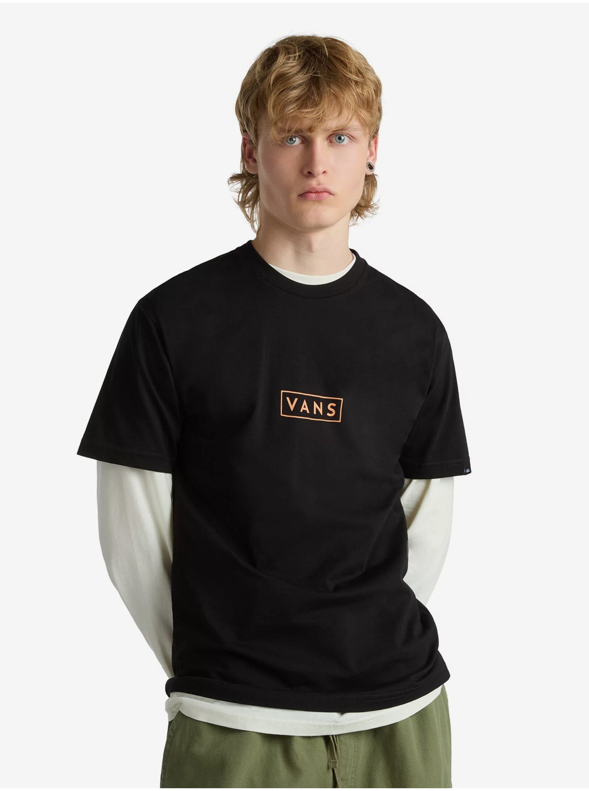 Lacno Čierne pánske tričko VANS Classic Easy Box