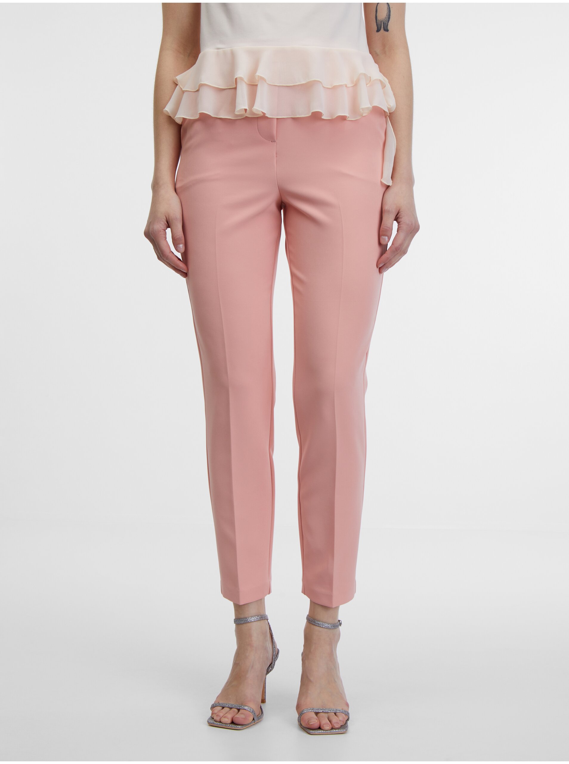 Levně Růžové dámské kalhoty ORSAY