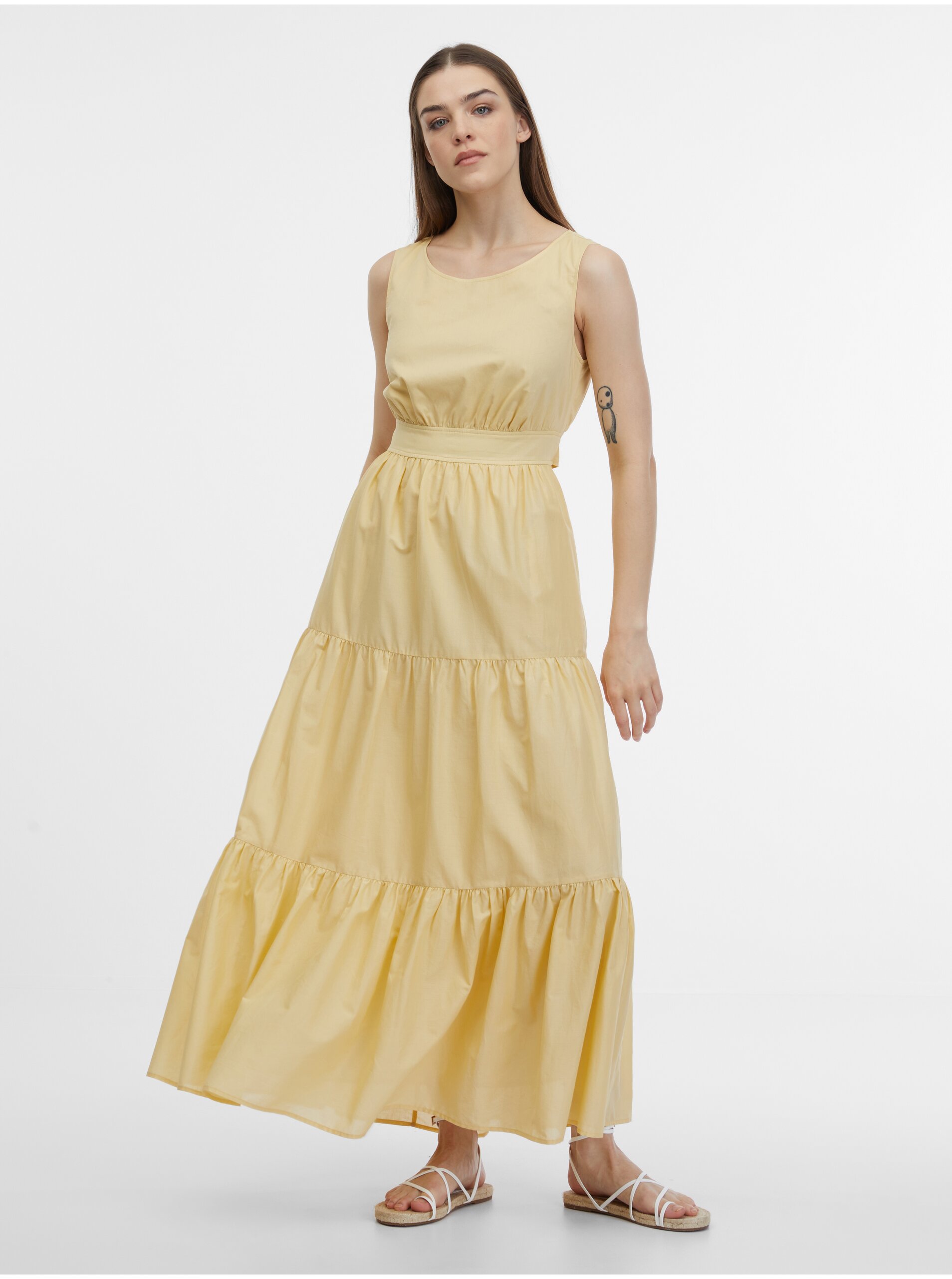 Levně Žluté dámské šaty ORSAY