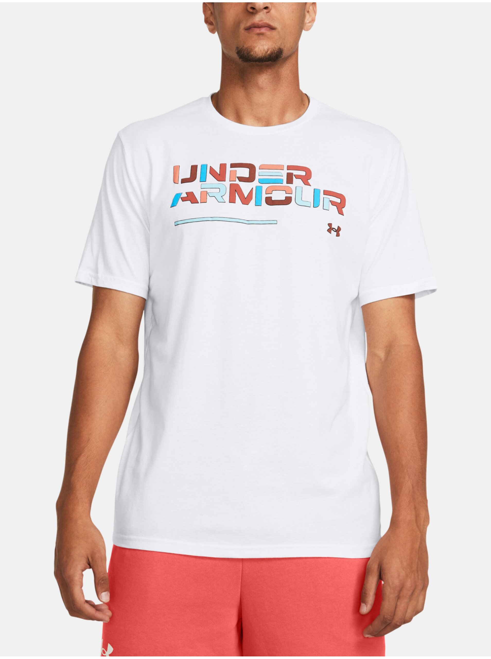 E-shop Bílé tričko Under Armour UA Colorblock Wordmark SS