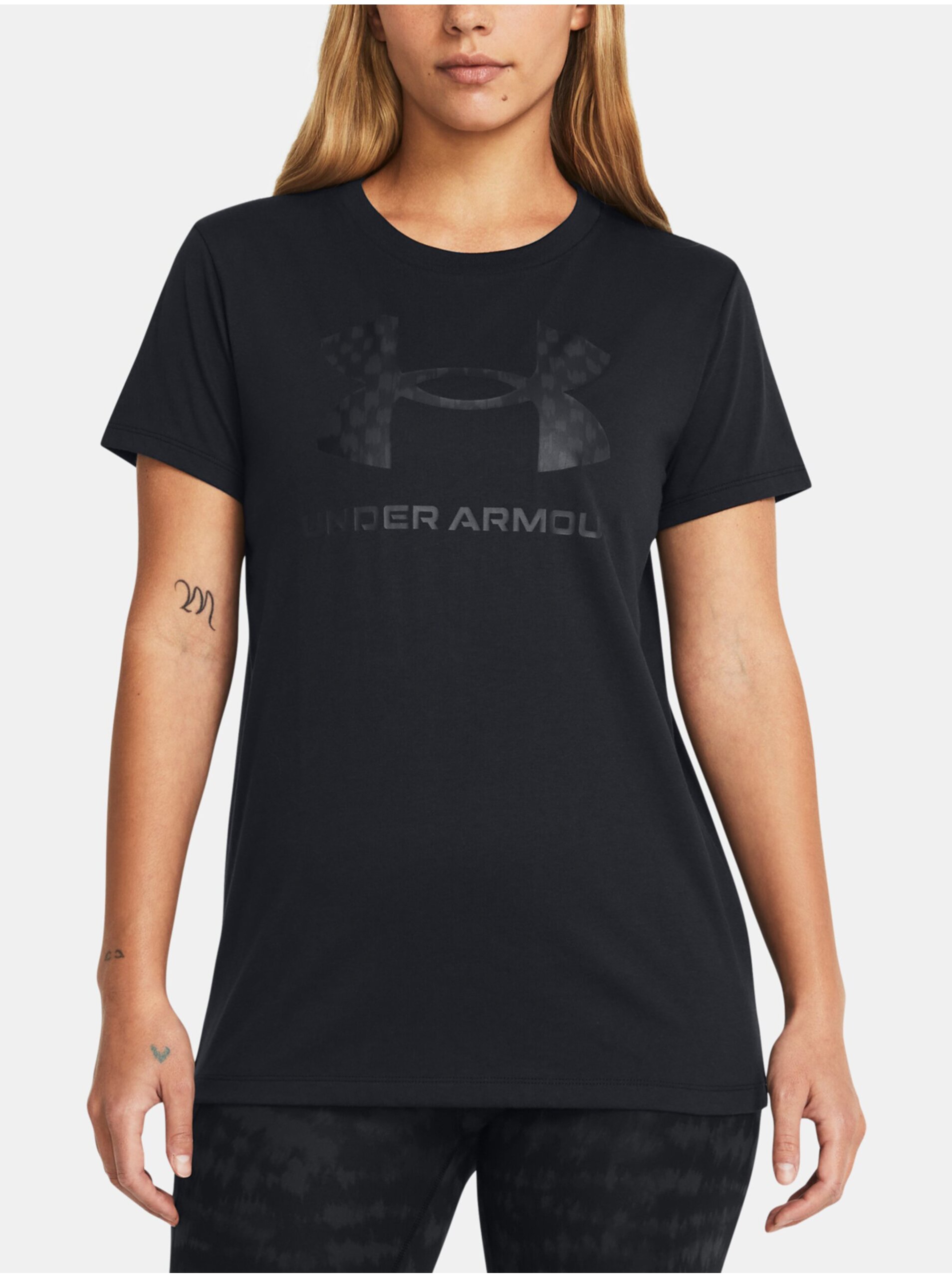 E-shop Černé sportovní tričko Under Armour UA W SPORTSTYLE LOGO SS