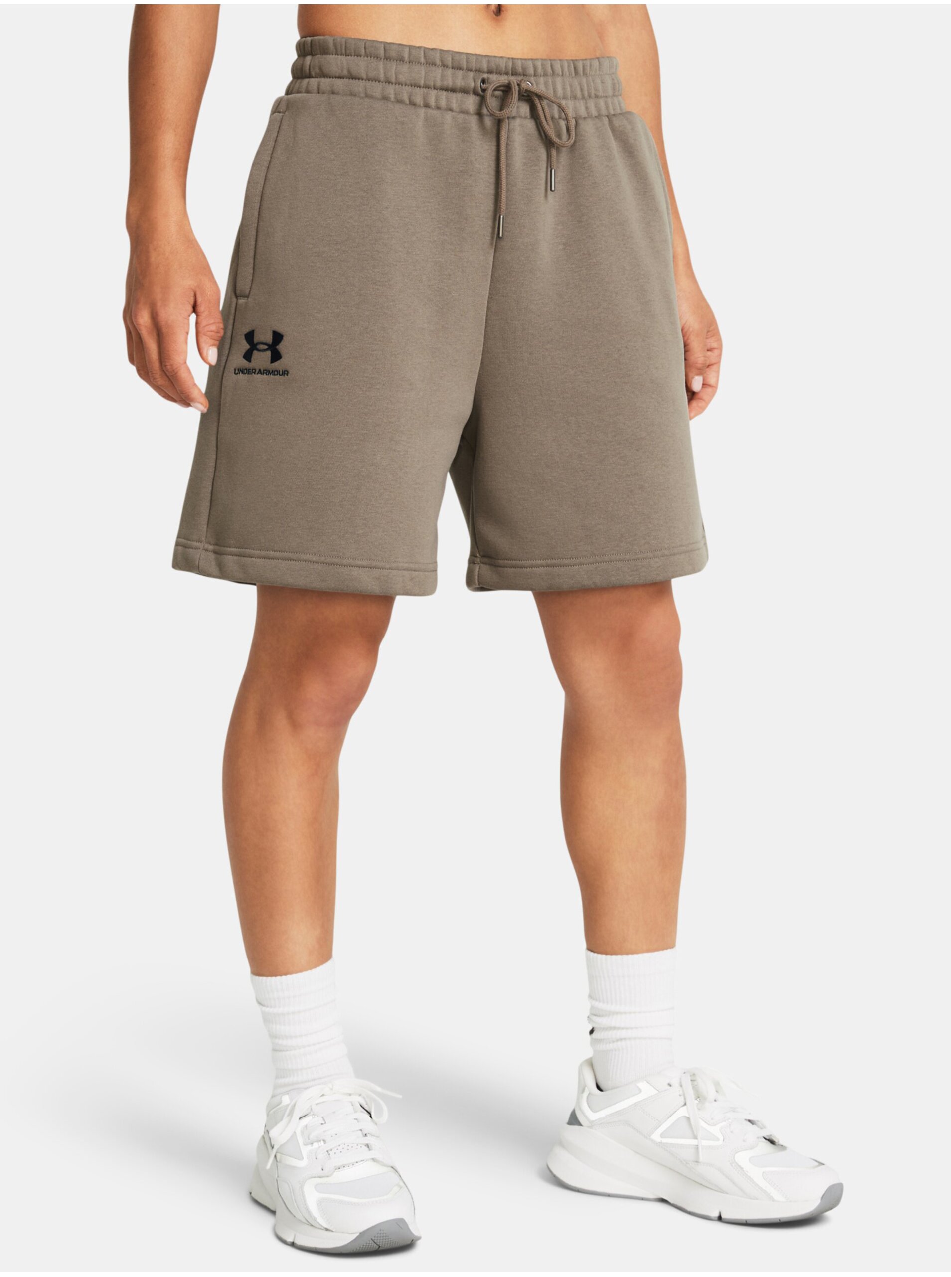 Levně Hnědé kraťasy Under Armour UA Essl Flc Relax BF Short