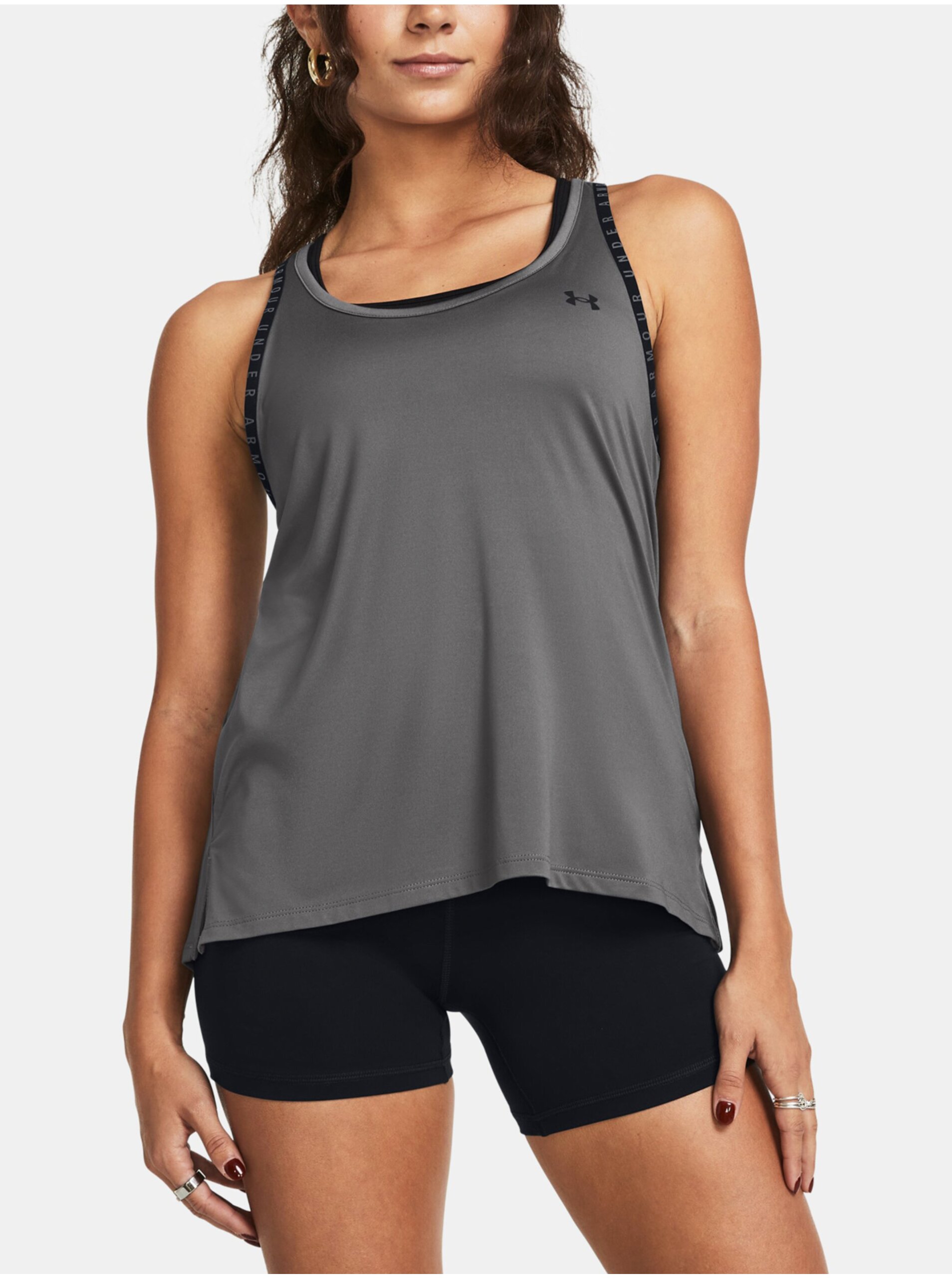 Lacno Tmavosivé športové tielko Under Armour UA Knockout Tank