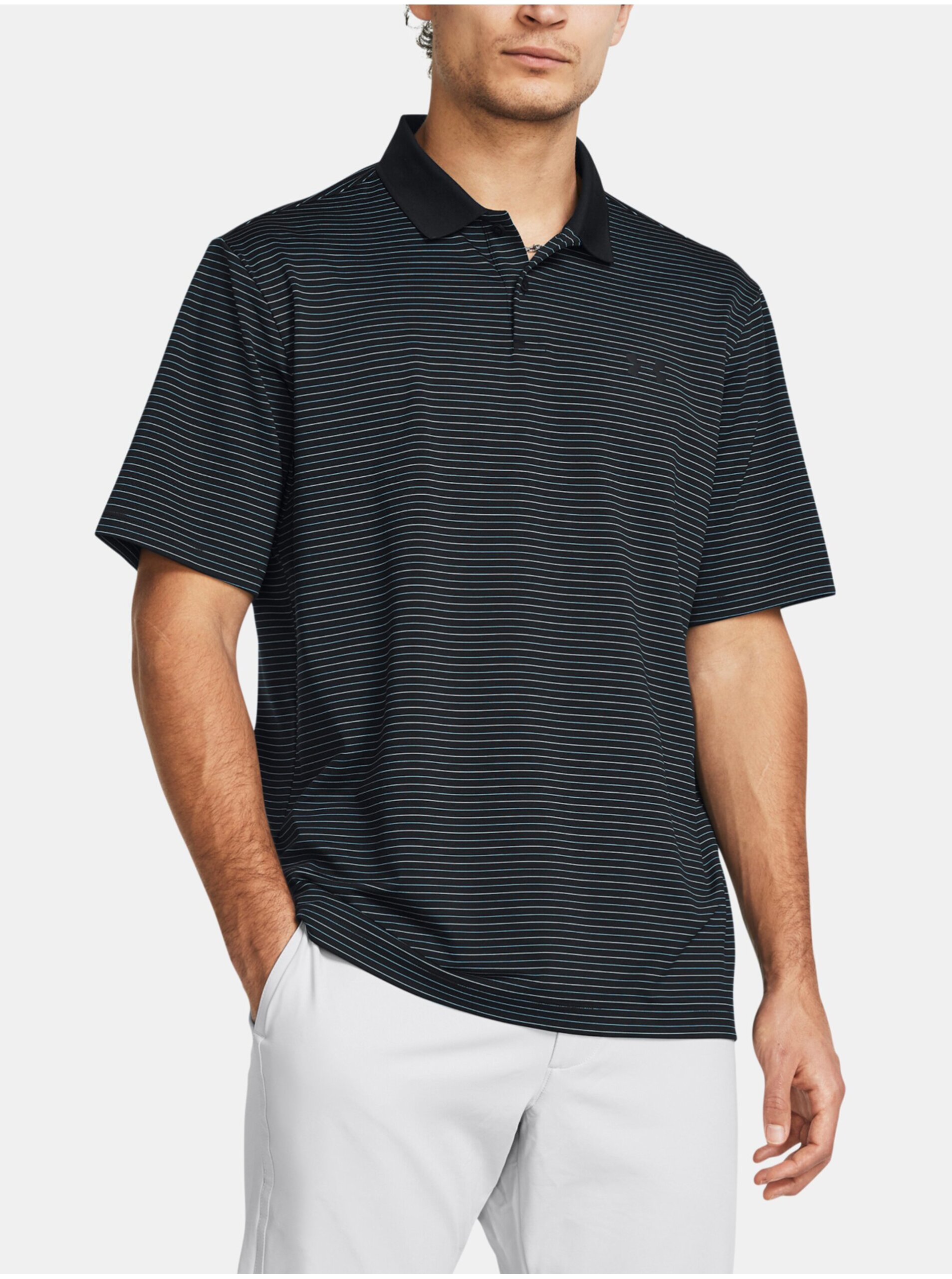 E-shop Černé sportovní tričko Under Armour UA Perf 3.0 Stripe Polo