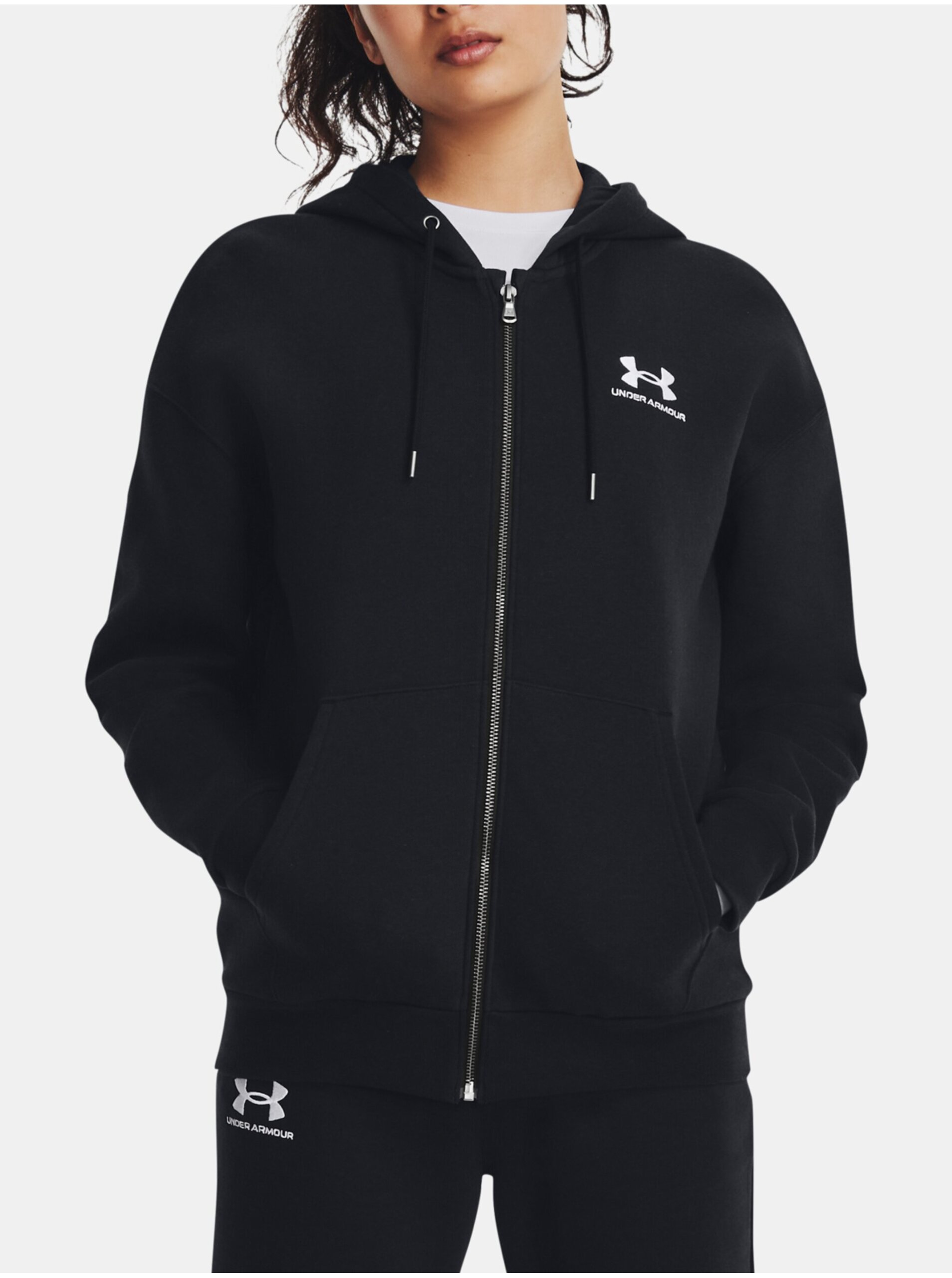 Levně Černá mikina Under Armour Essential Fleece FZ