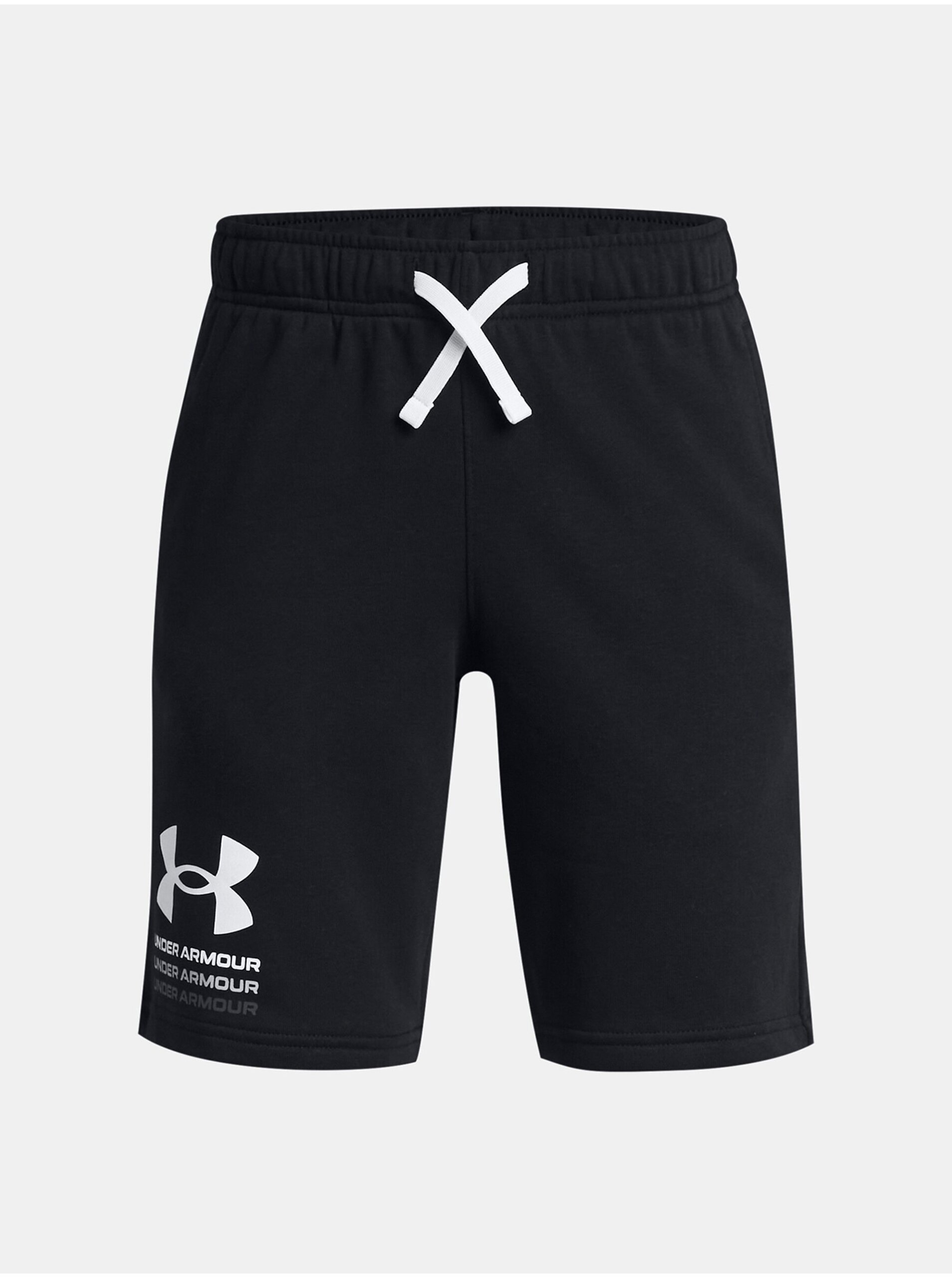 Levně Černé kraťasy Under Armour UA Boys Rival Terry Short