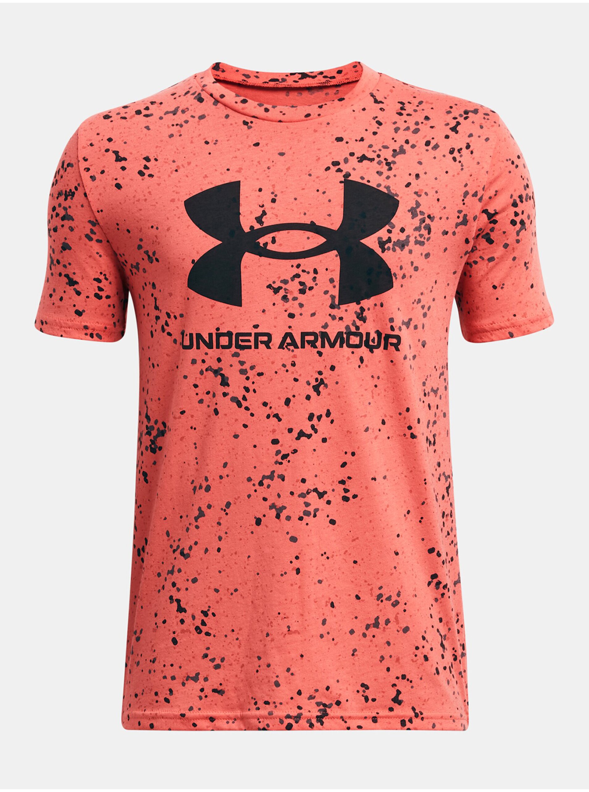 Levně Růžové vzorované tričko Under Armour UA SPORSTYLE LOGO AOP SS