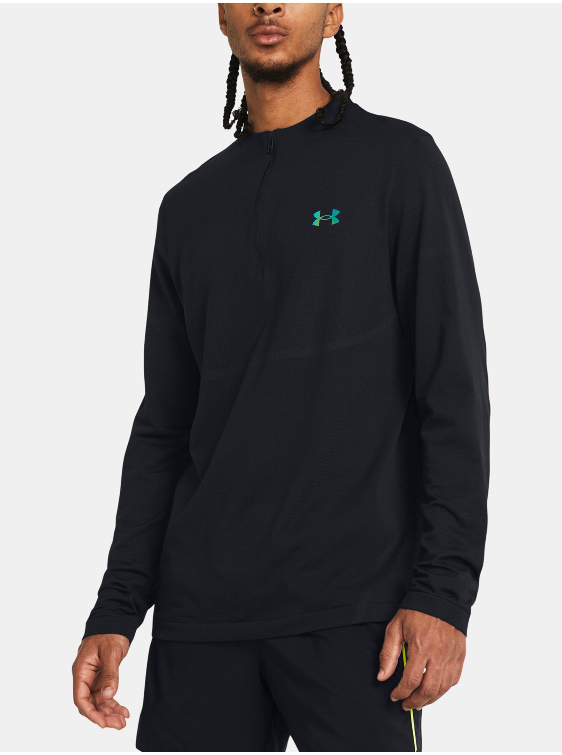 Lacno Čierne športové tričko Under Armour Vanish Elite Seamless 1/4 Zp