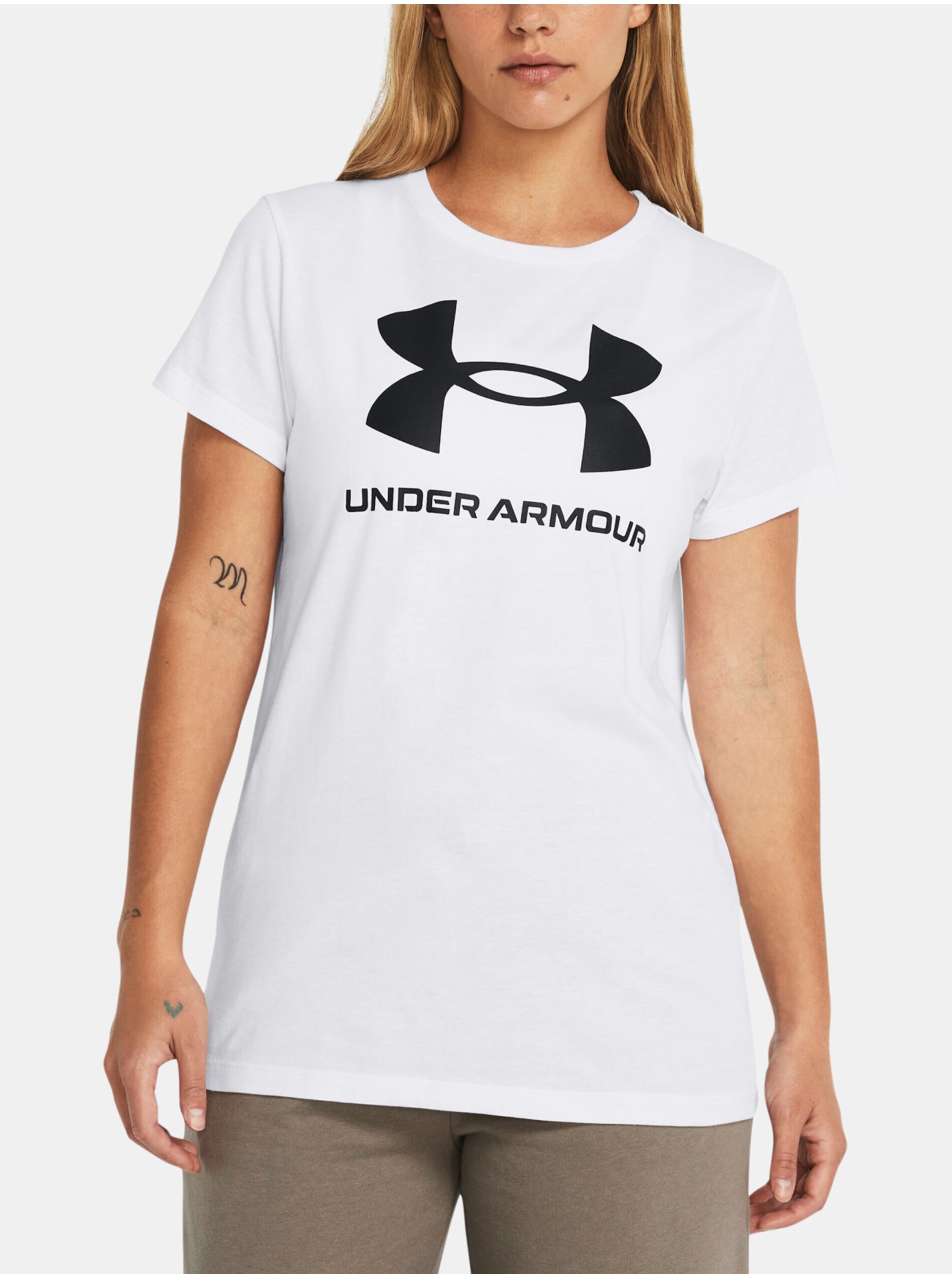 E-shop Bílé sportovní tričko Under Armour UA W SPORTSTYLE LOGO SS
