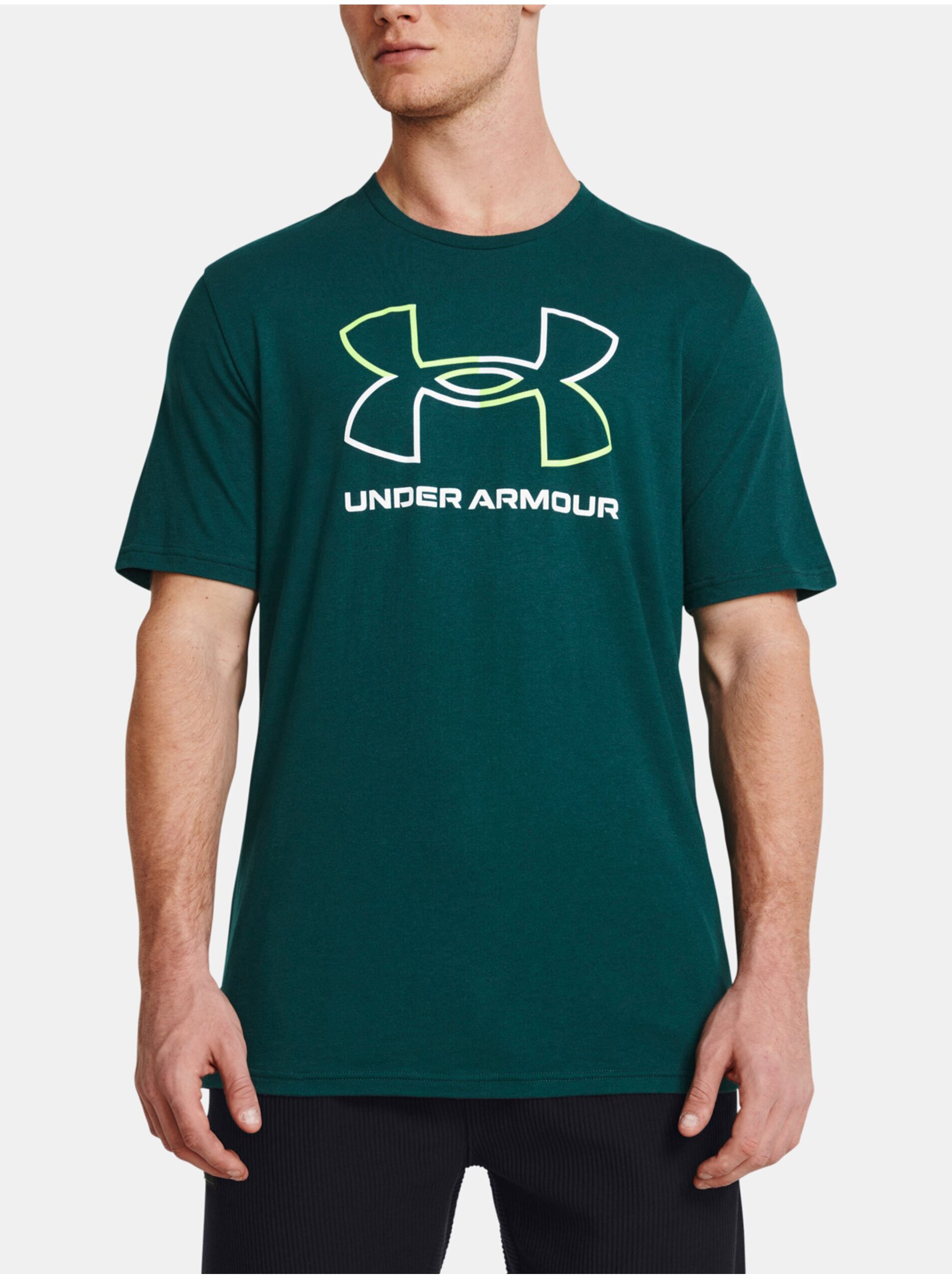 Levně Tmavě zelené tričko Under Armour UA GL FOUNDATION UPDATE SS