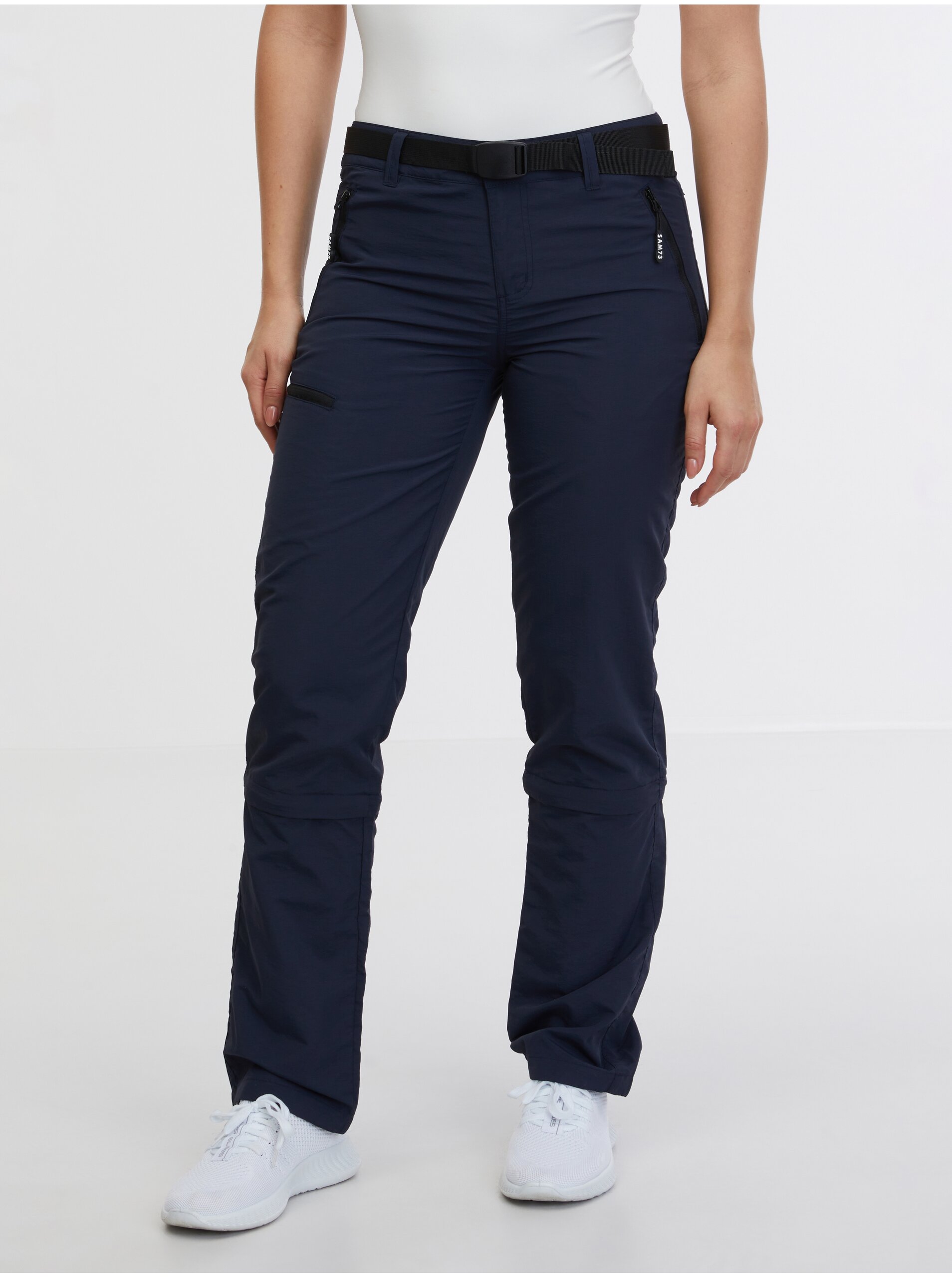 E-shop Tmavě modré dámské kalhoty s odepínacími nohavicemi SAM 73 Flor