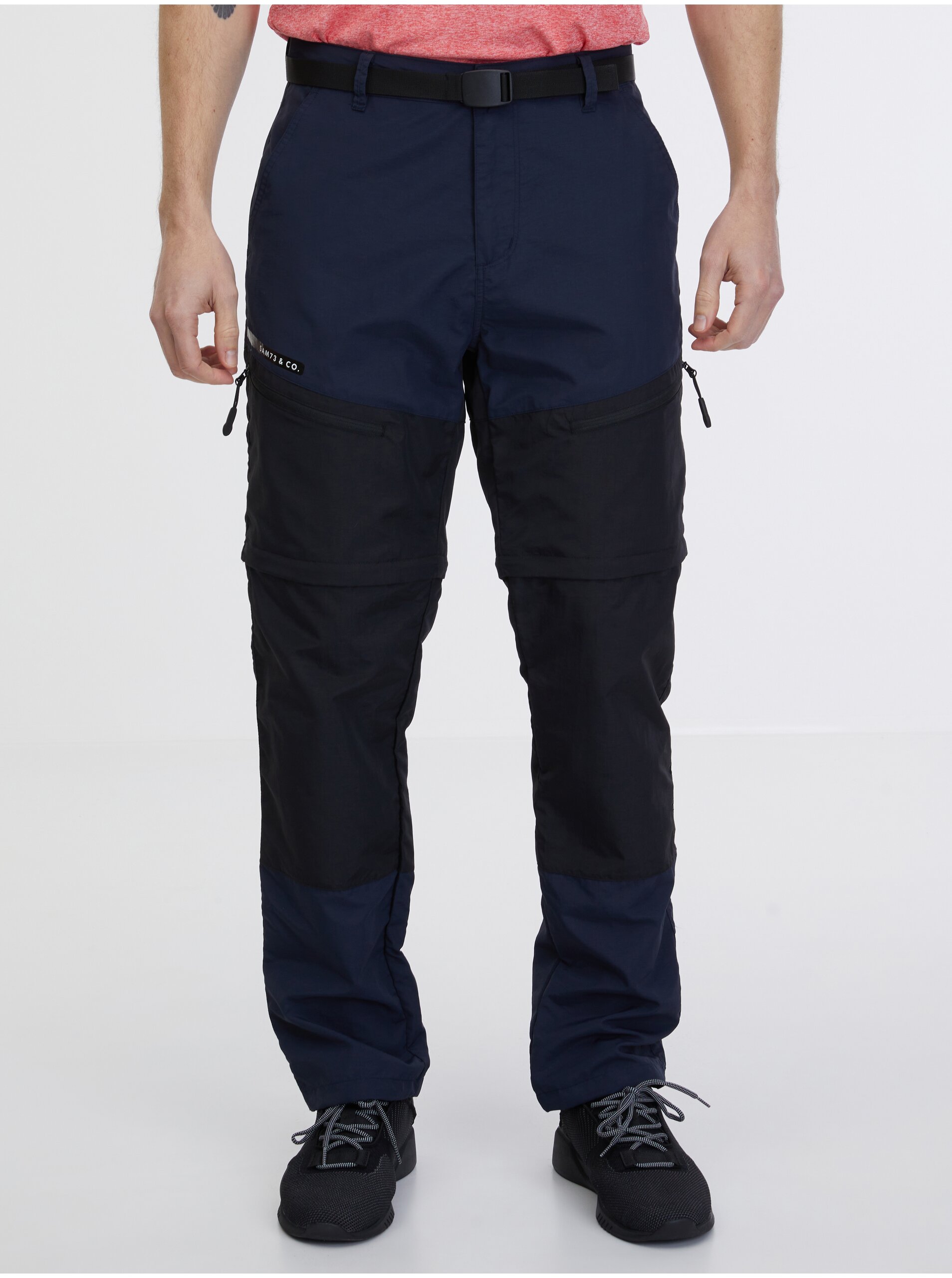 E-shop Tmavě modré pánské kalhoty s odepínacími nohavicemi SAM 73 Caleb