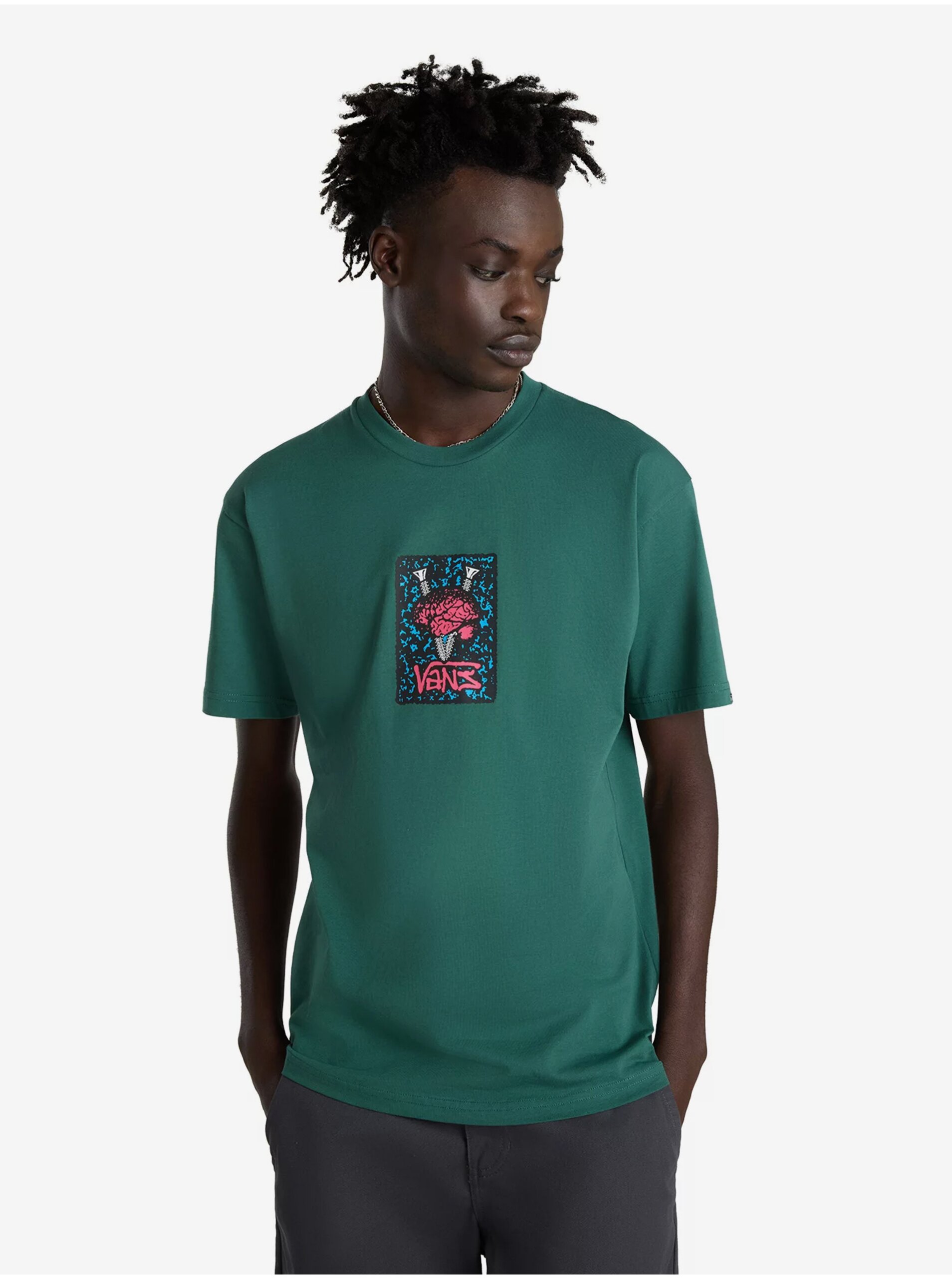 Levně Zelené pánské tričko VANS Thinkv
