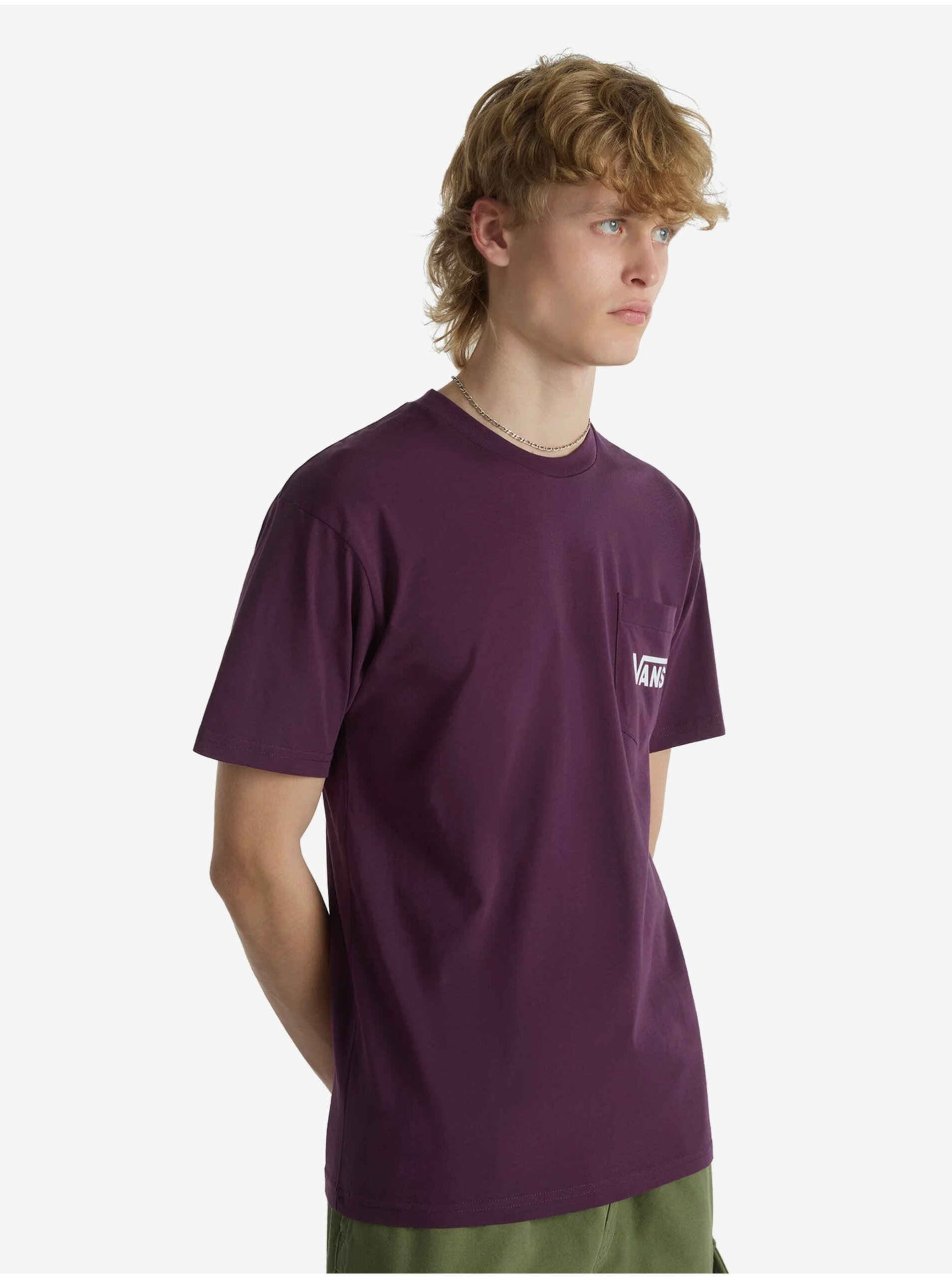 Lacno Fialové pánske tričko VANS Style 76