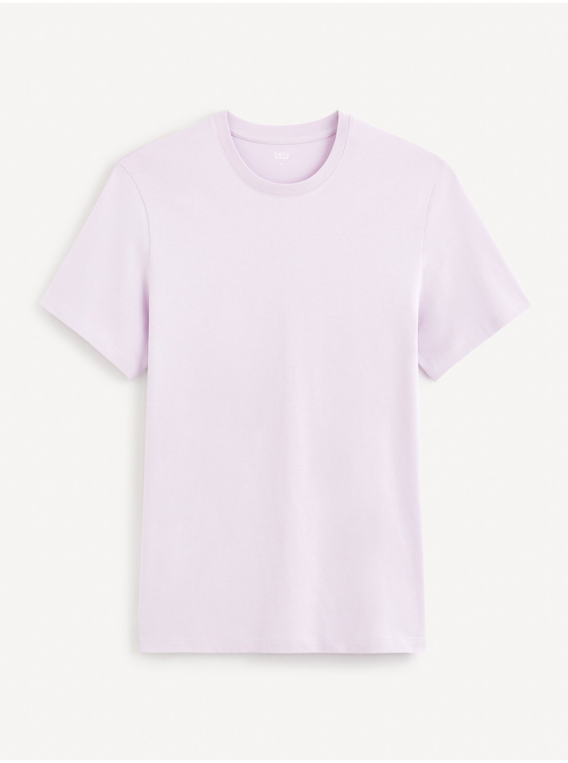 Lacno Svetlo fialové pánske basic tričko Celio Tebase