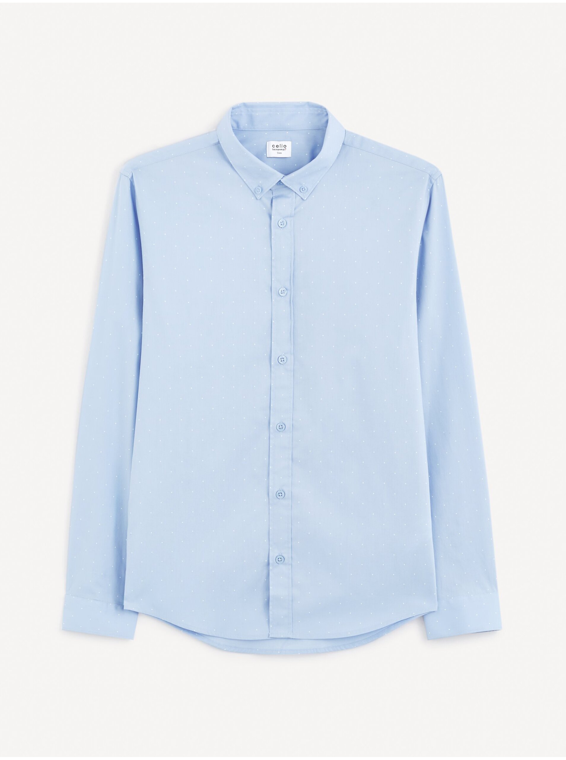 Levně Světle modrá pánská košile Celio Gaop
