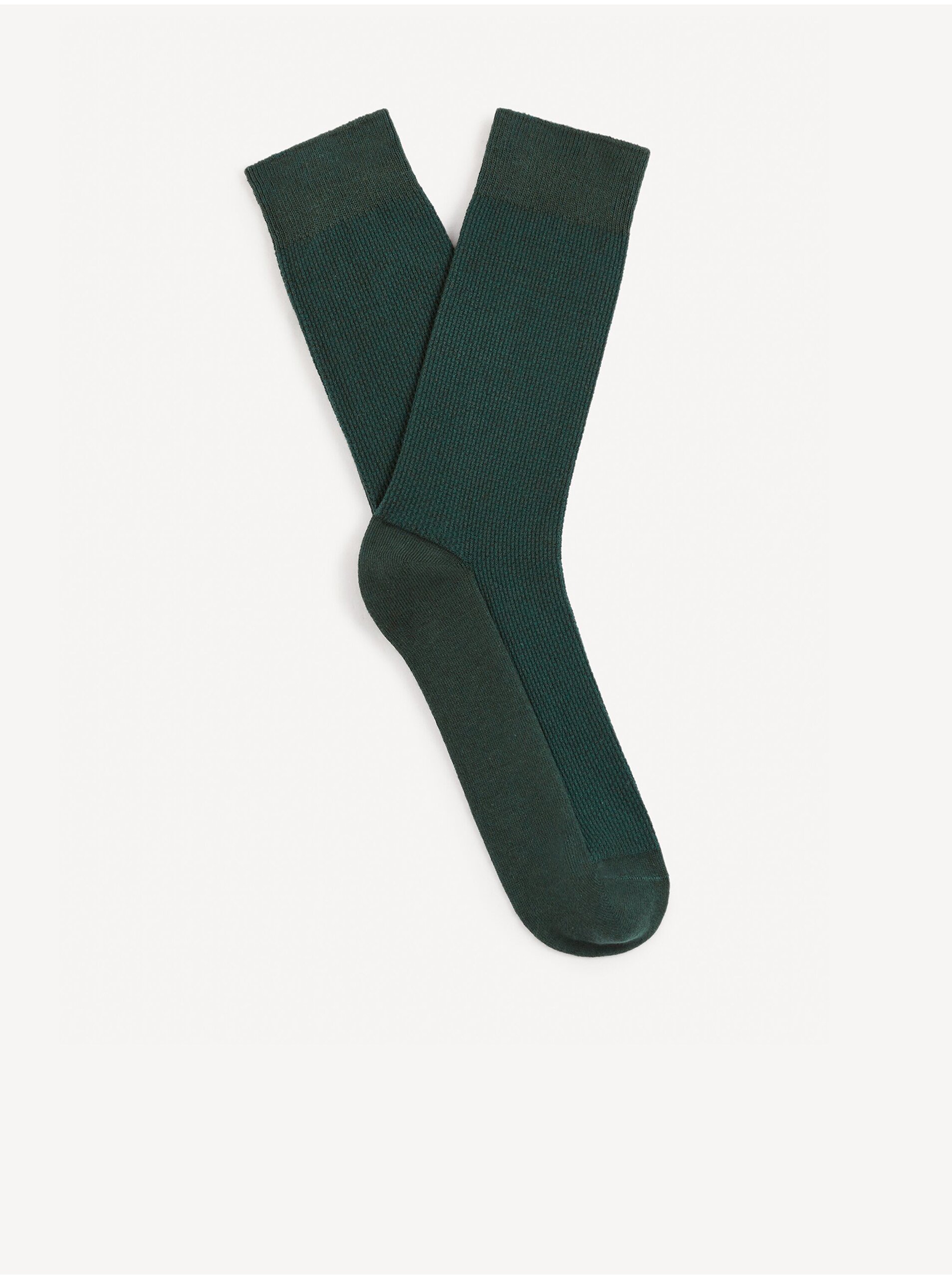 Levně Tmavě zelené pánské ponožky Celio Sipique