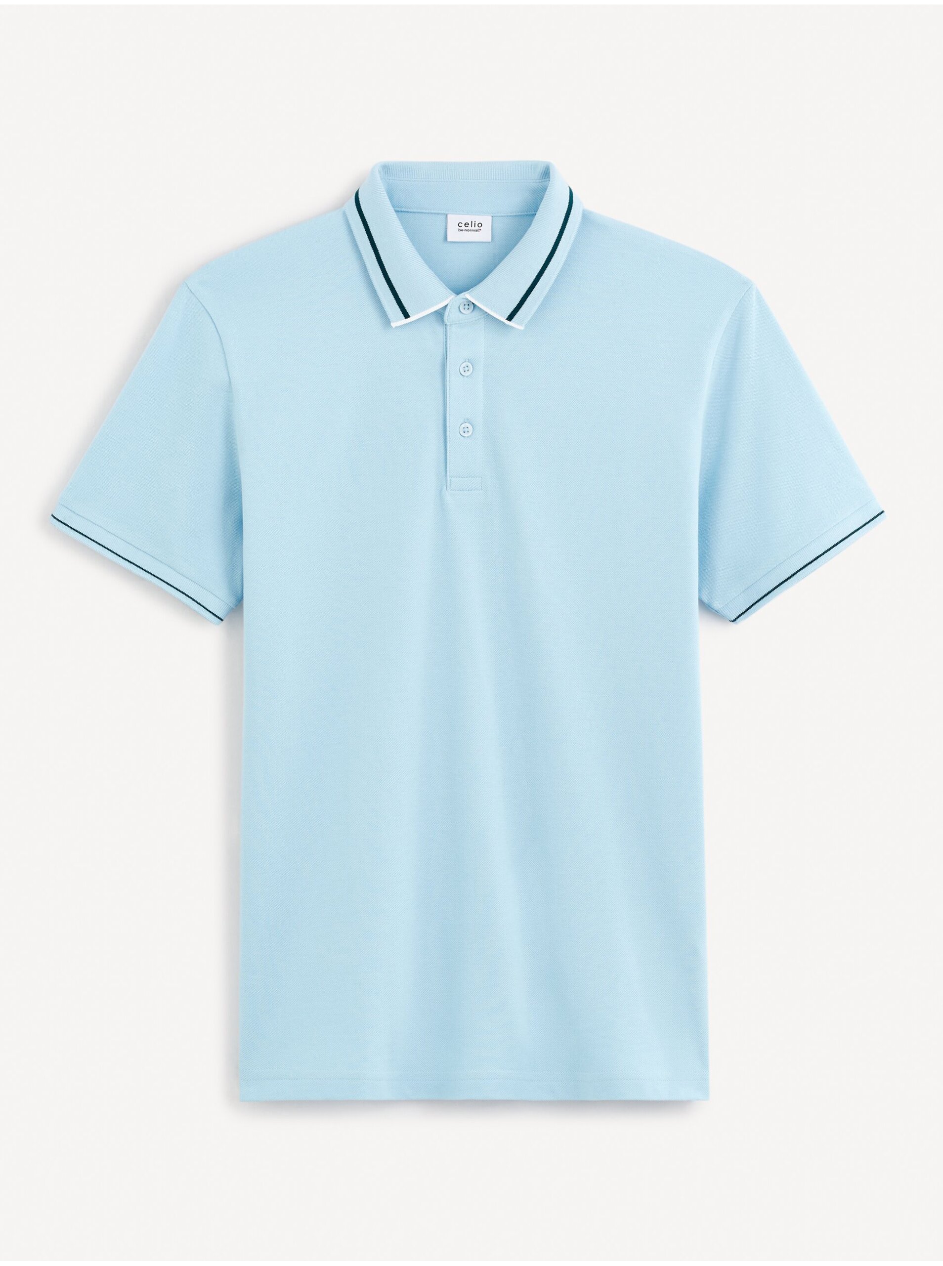 Světle modré pánské basic polo tričko Celio Geden
