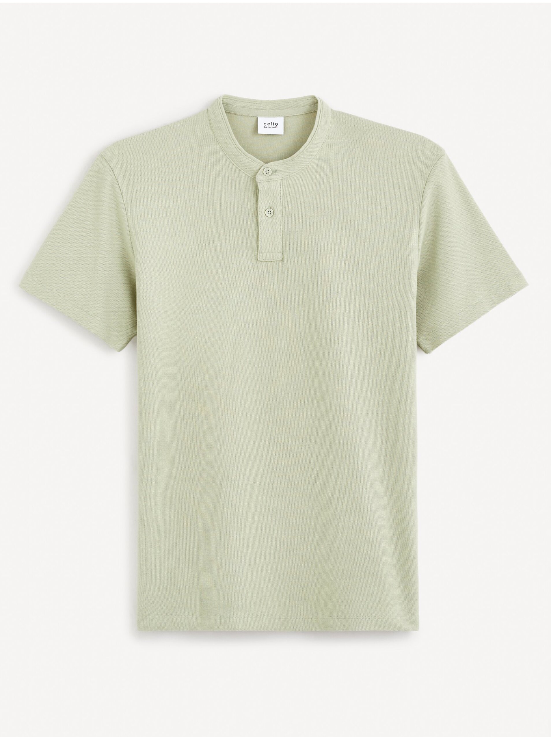 Levně Světle zelené pánské basic polo tričko Celio Gesohel