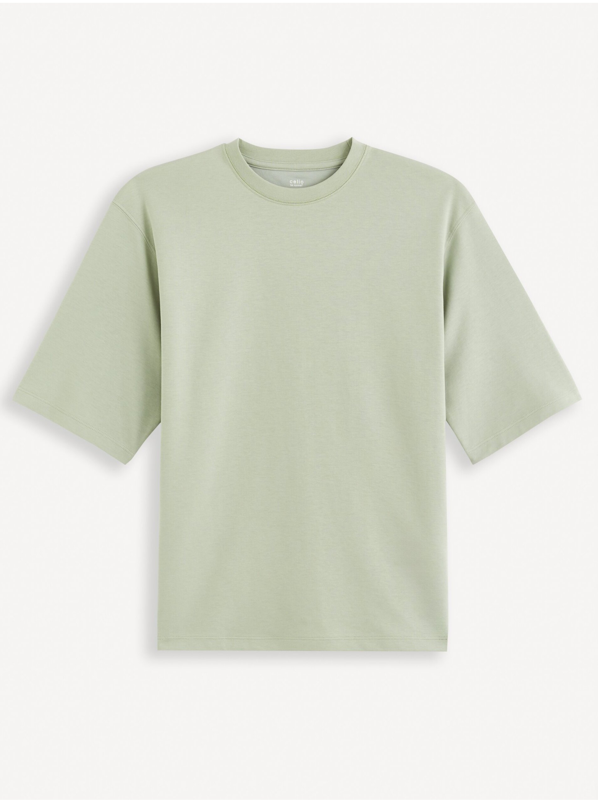 Levně Světle zelené pánské tričko Celio Gehem