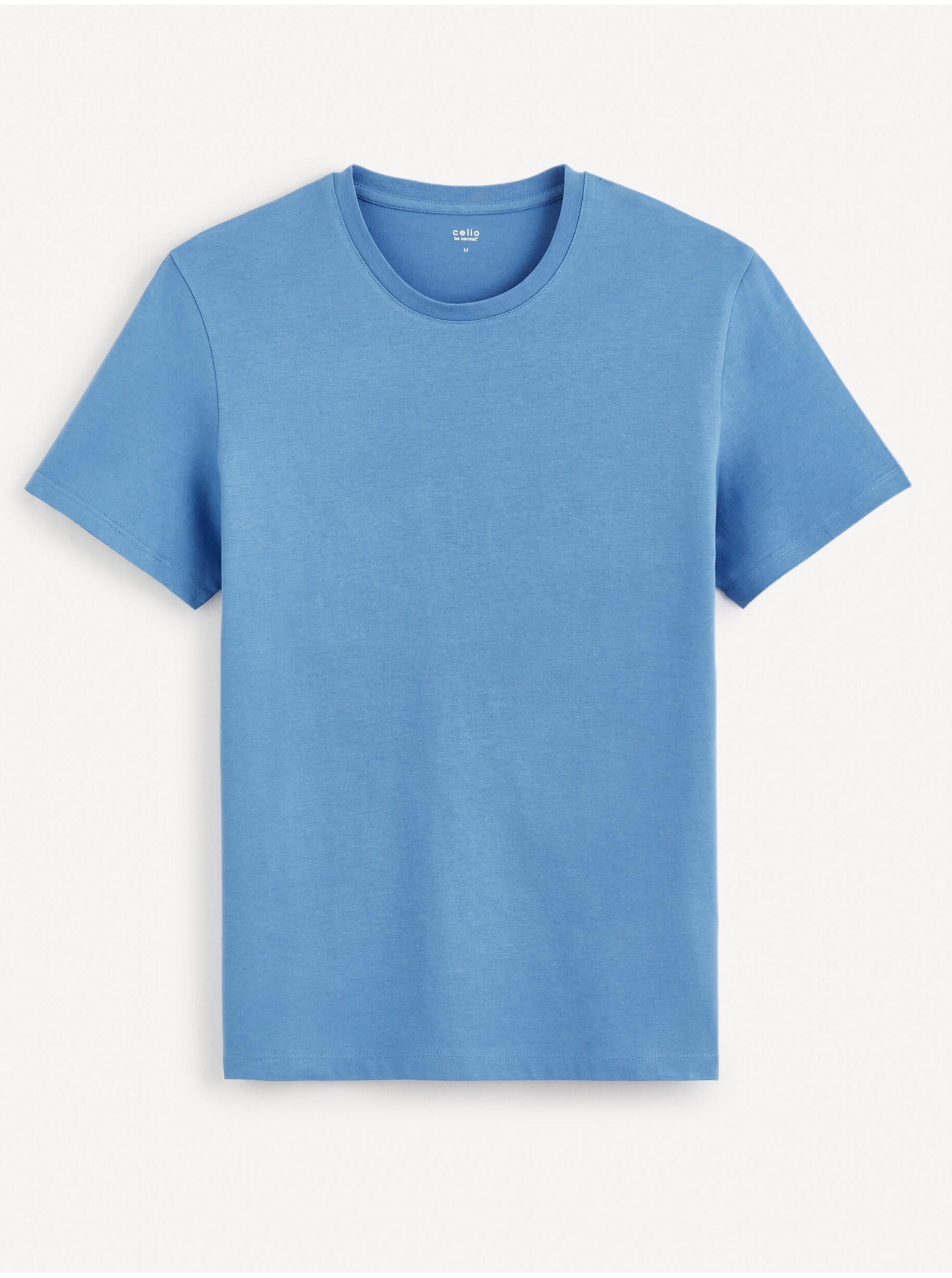 Lacno Modré pánske basic tričko Celio Tebase