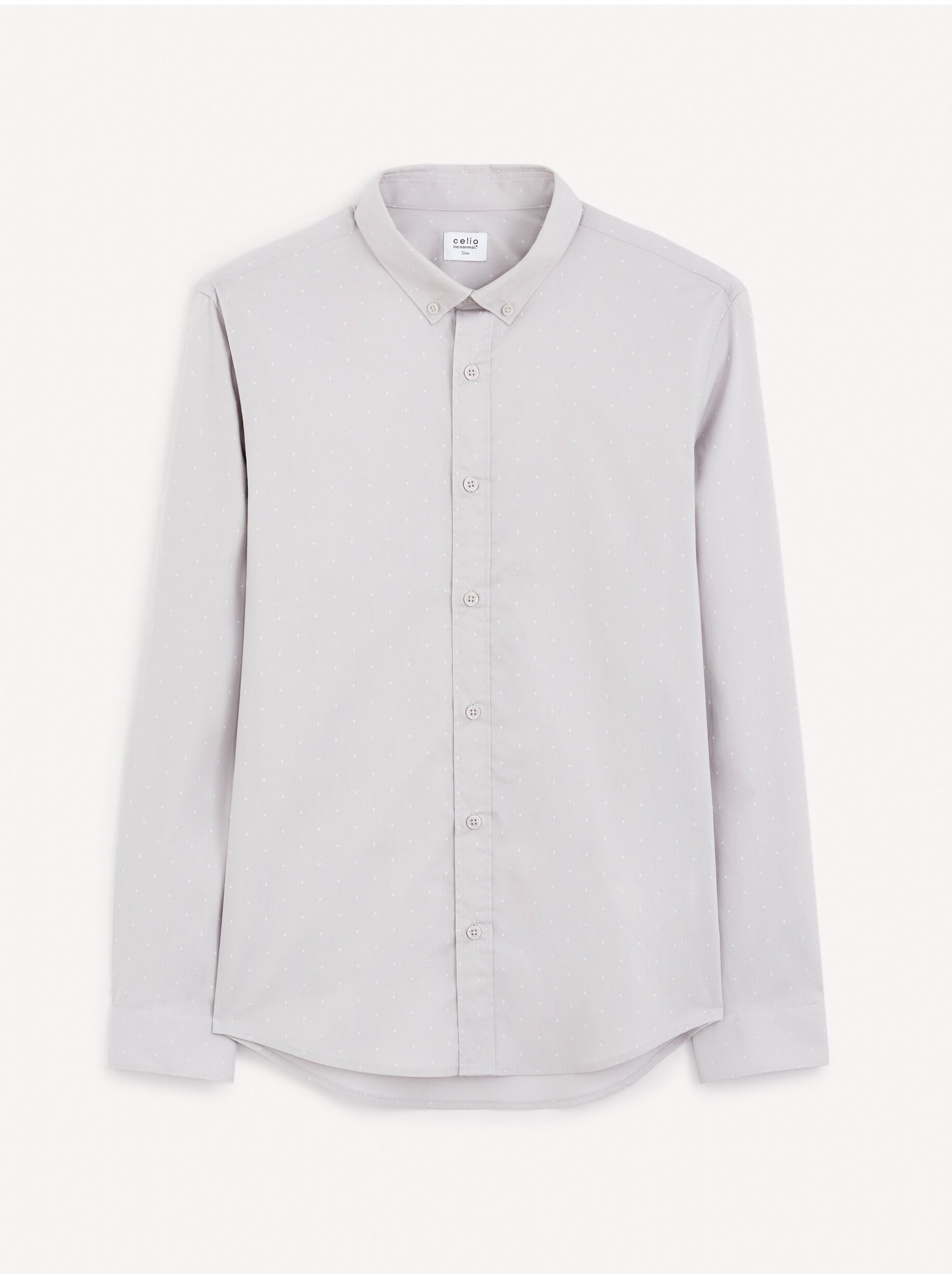 E-shop Světle šedá pánská košile Celio Gaop
