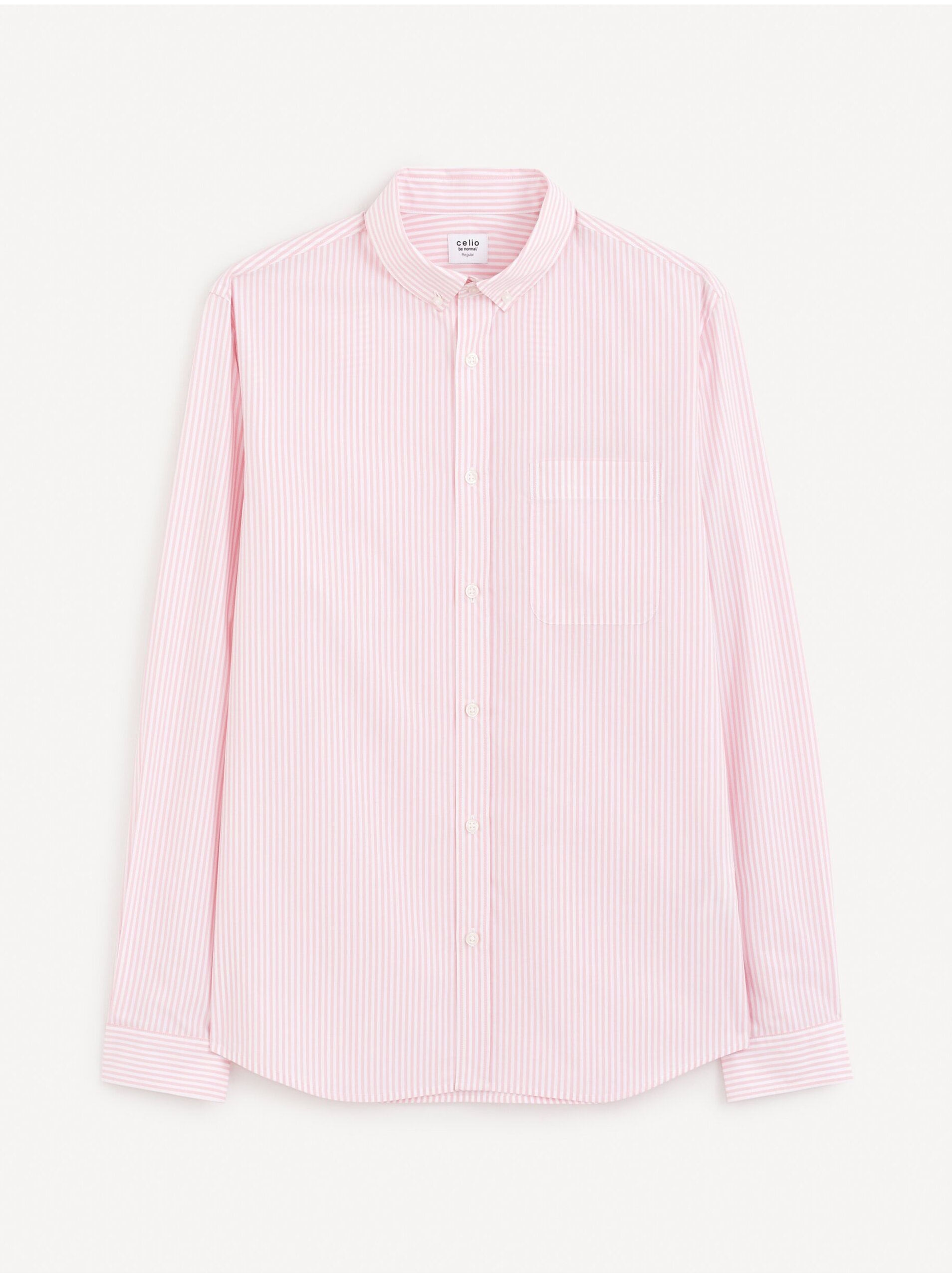 Levně Růžová pánská košile Celio Gaopur