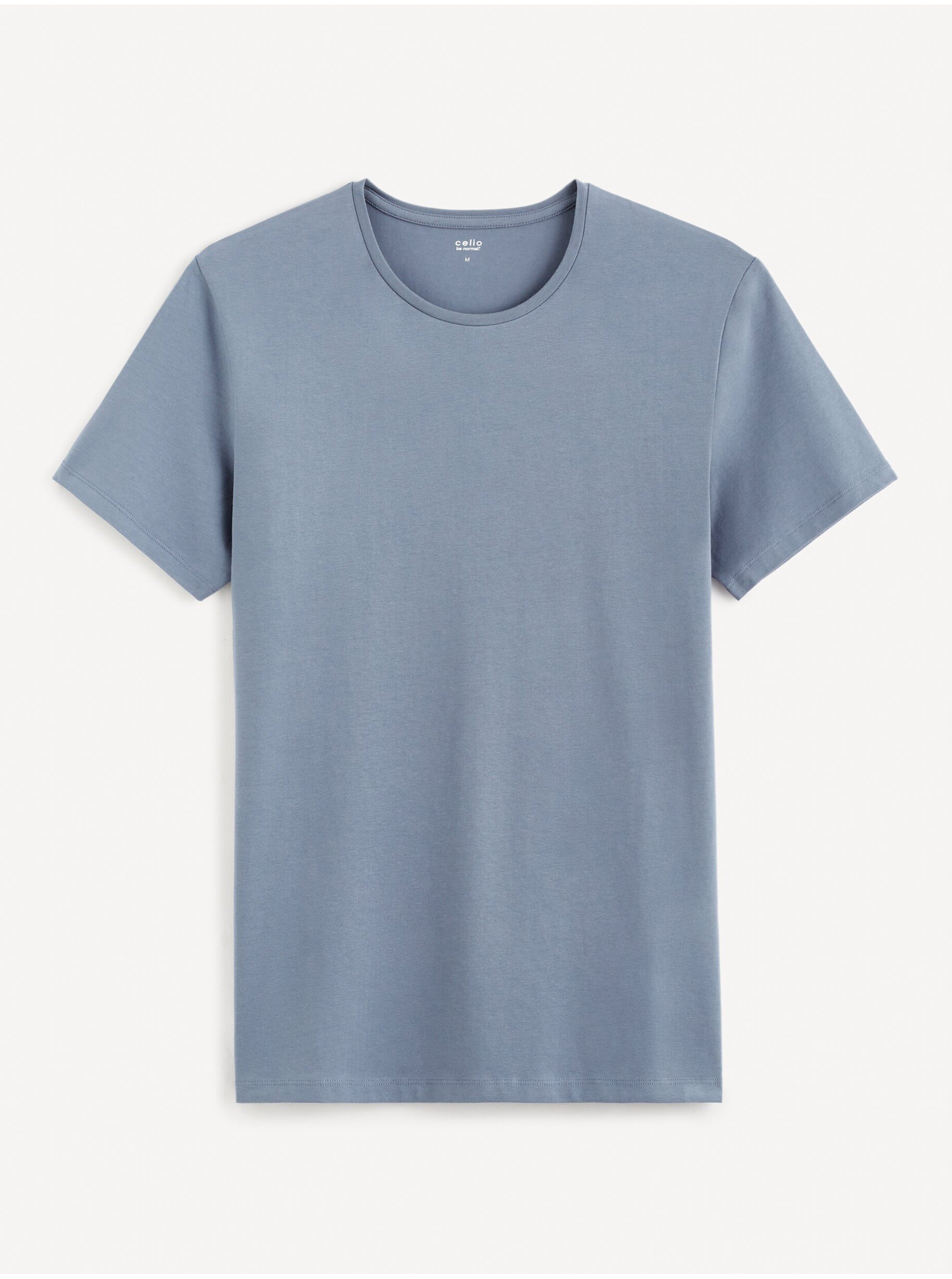 Lacno Modré pánske basic tričko Celio Neunir
