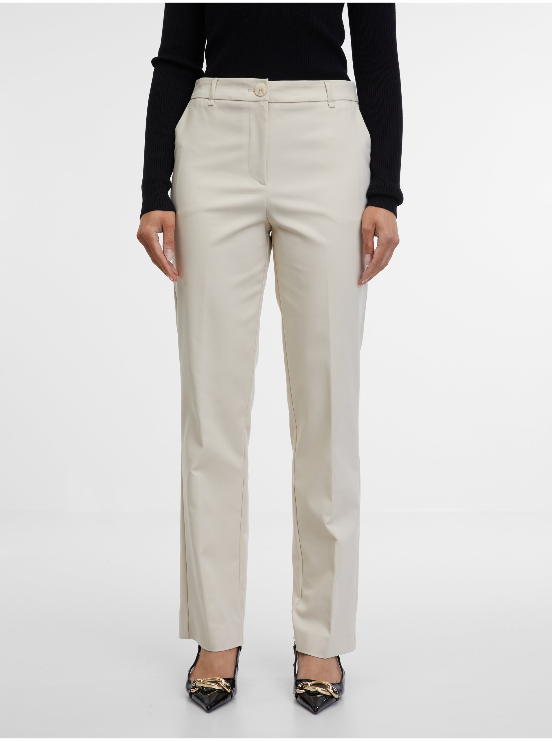 E-shop Béžové dámské kalhoty ORSAY