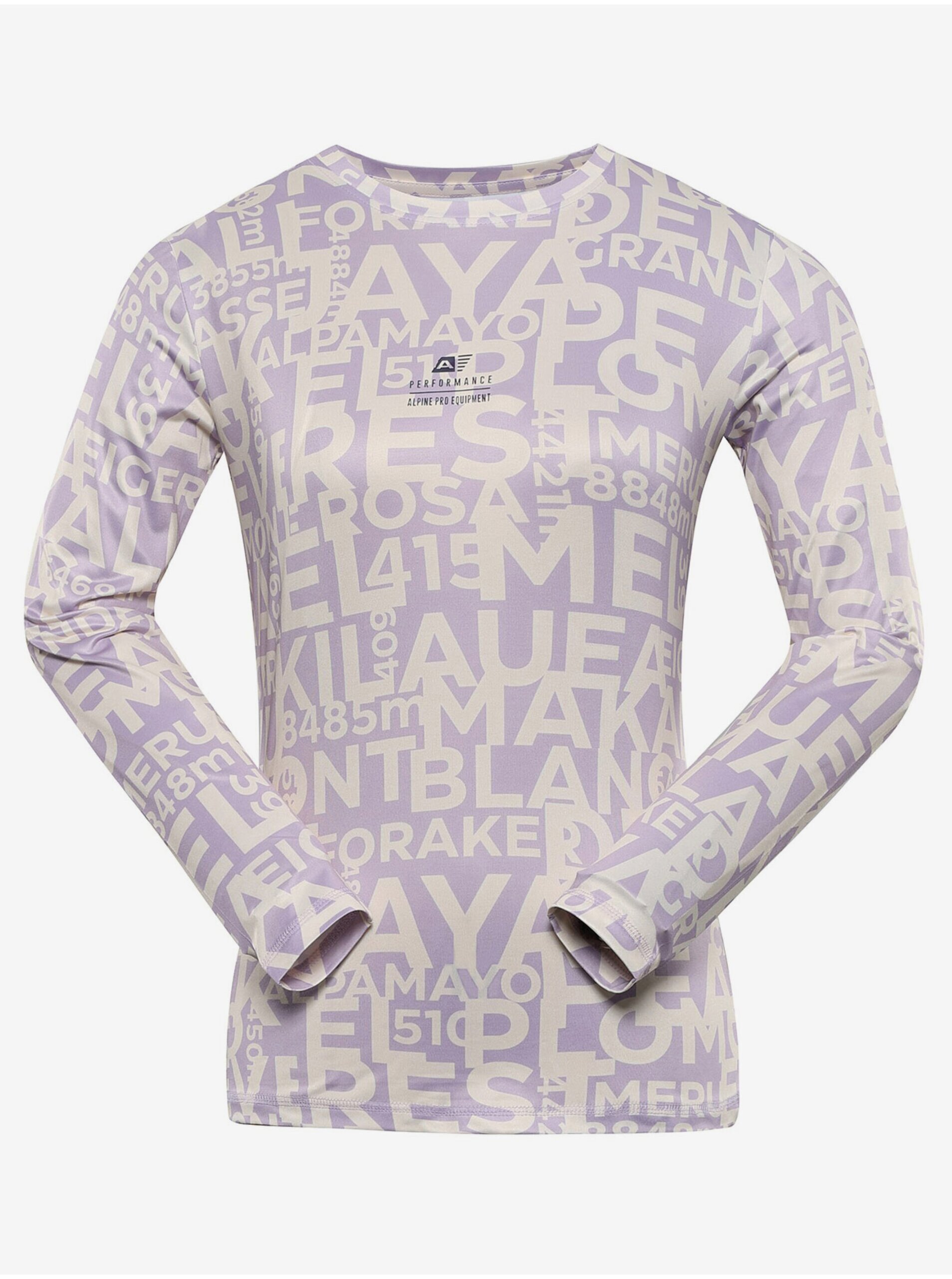 Lacno Svetlo fialové dámske športové tričko ALPINE PRO Lousa