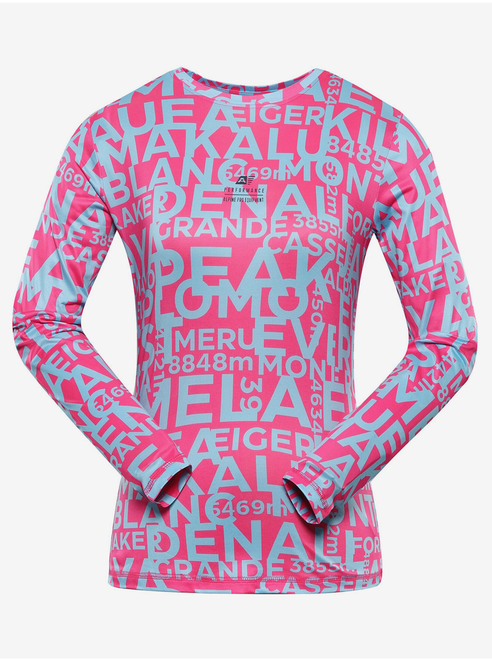 Lacno Tmavo ružové dámske športové tričko ALPINE PRO Lousa