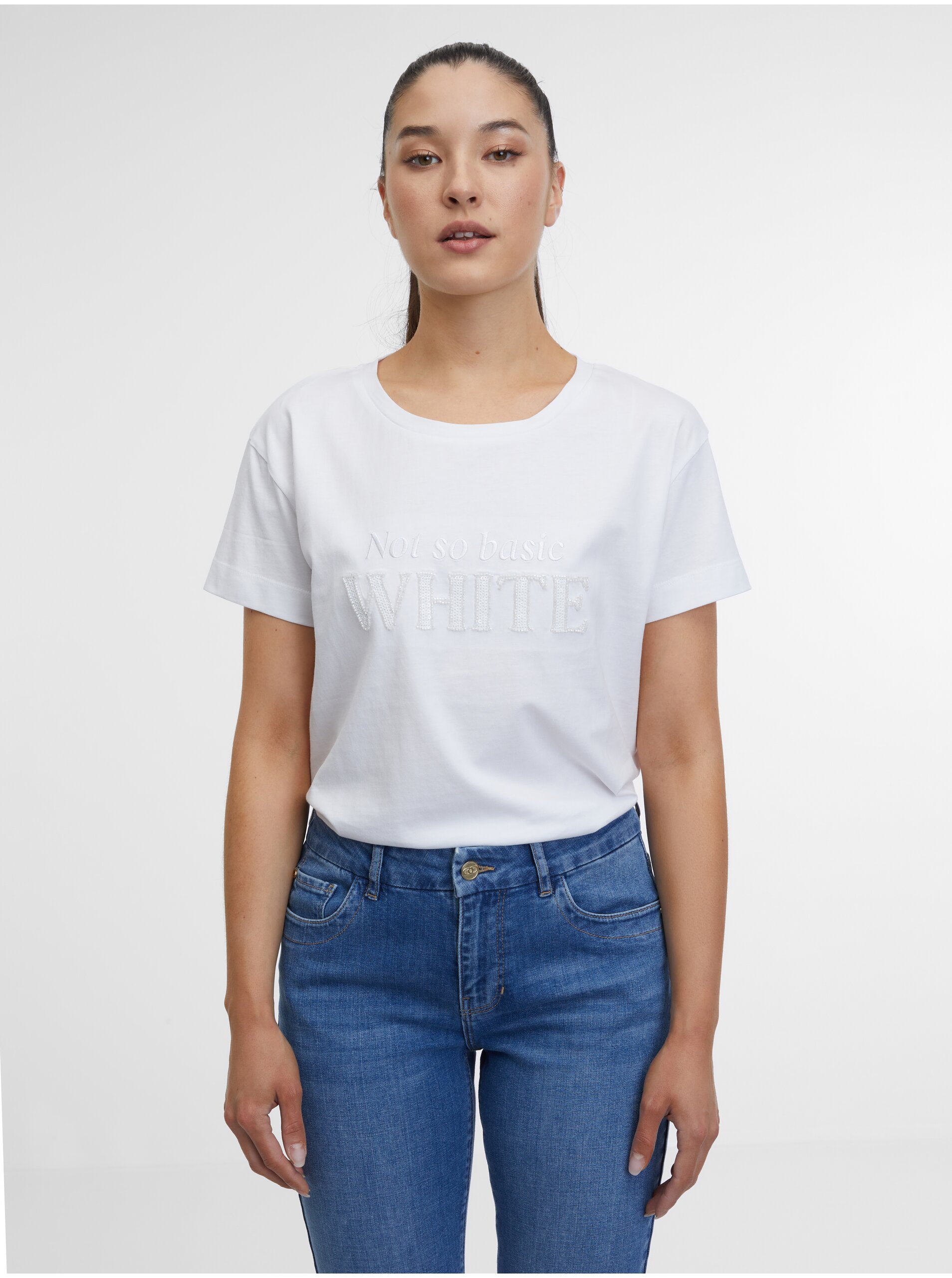 Levně Bílé dámské tričko ORSAY