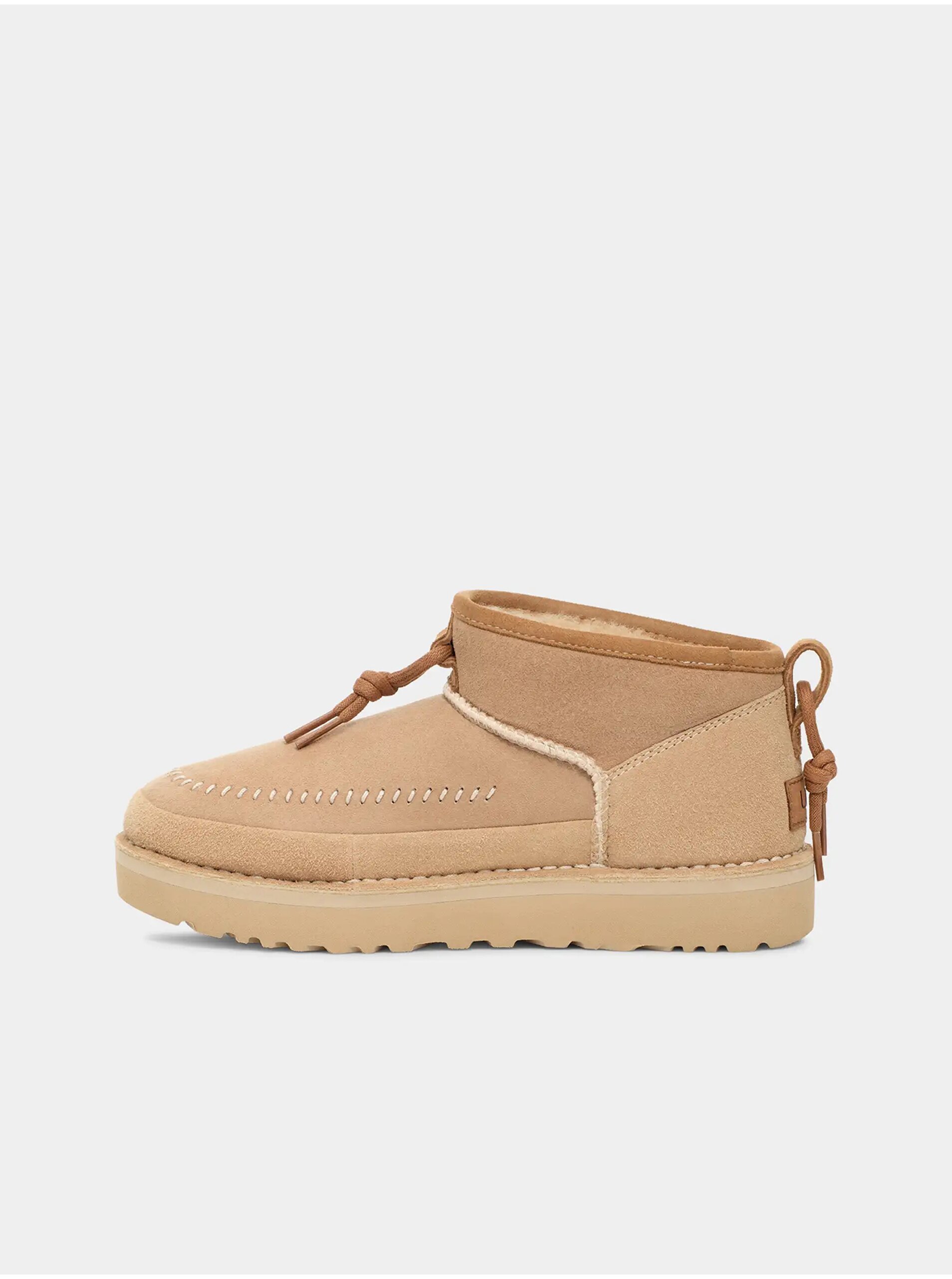 E-shop Béžové dámske semišové snehule UGG Ultra Mini Crafted Regenerate