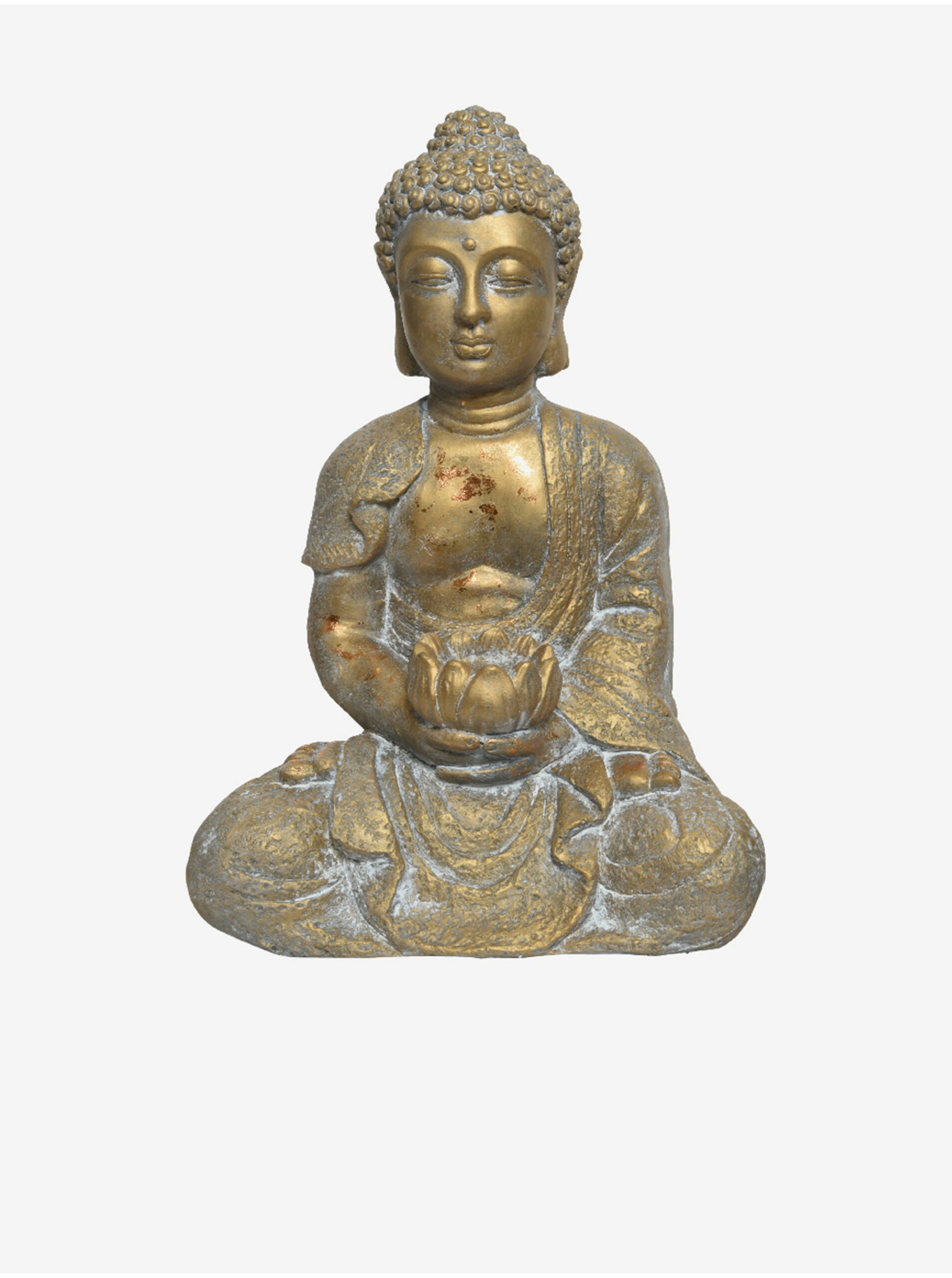 Levně Venkovní soška Buddhy ve zlaté barvě Kaemingk